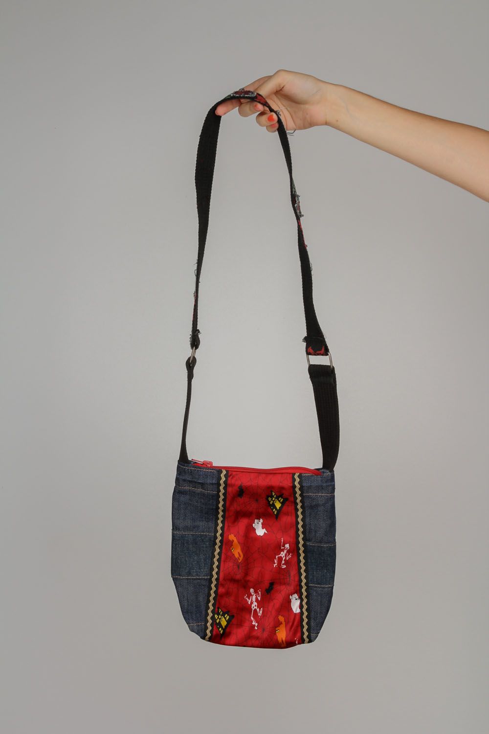 Borsa in jeans fatta a mano borsetta originale accessorio bello da donna   foto 2