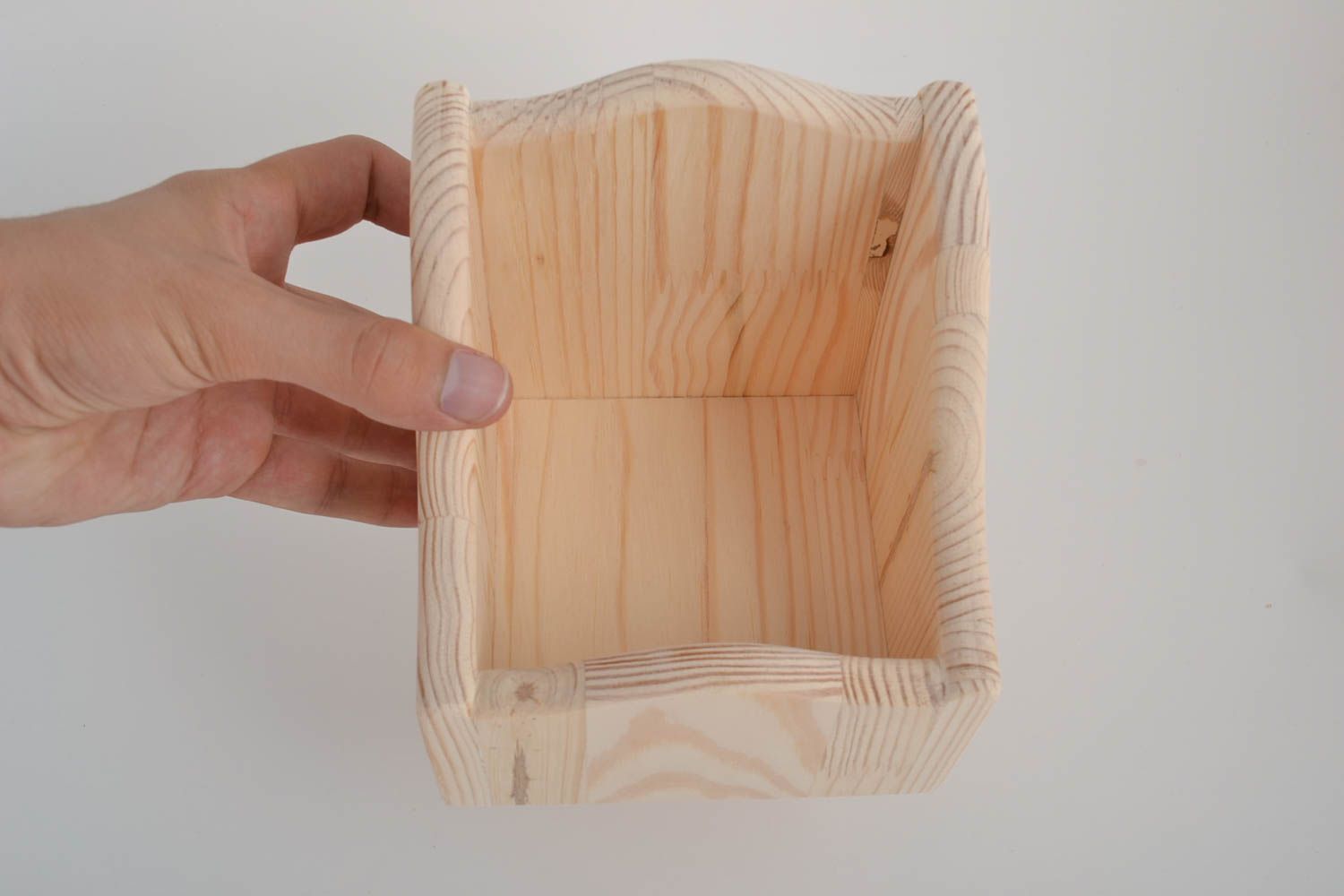 Beautiful handmade wooden blank box for decoupage spice storage creative work photo 5
