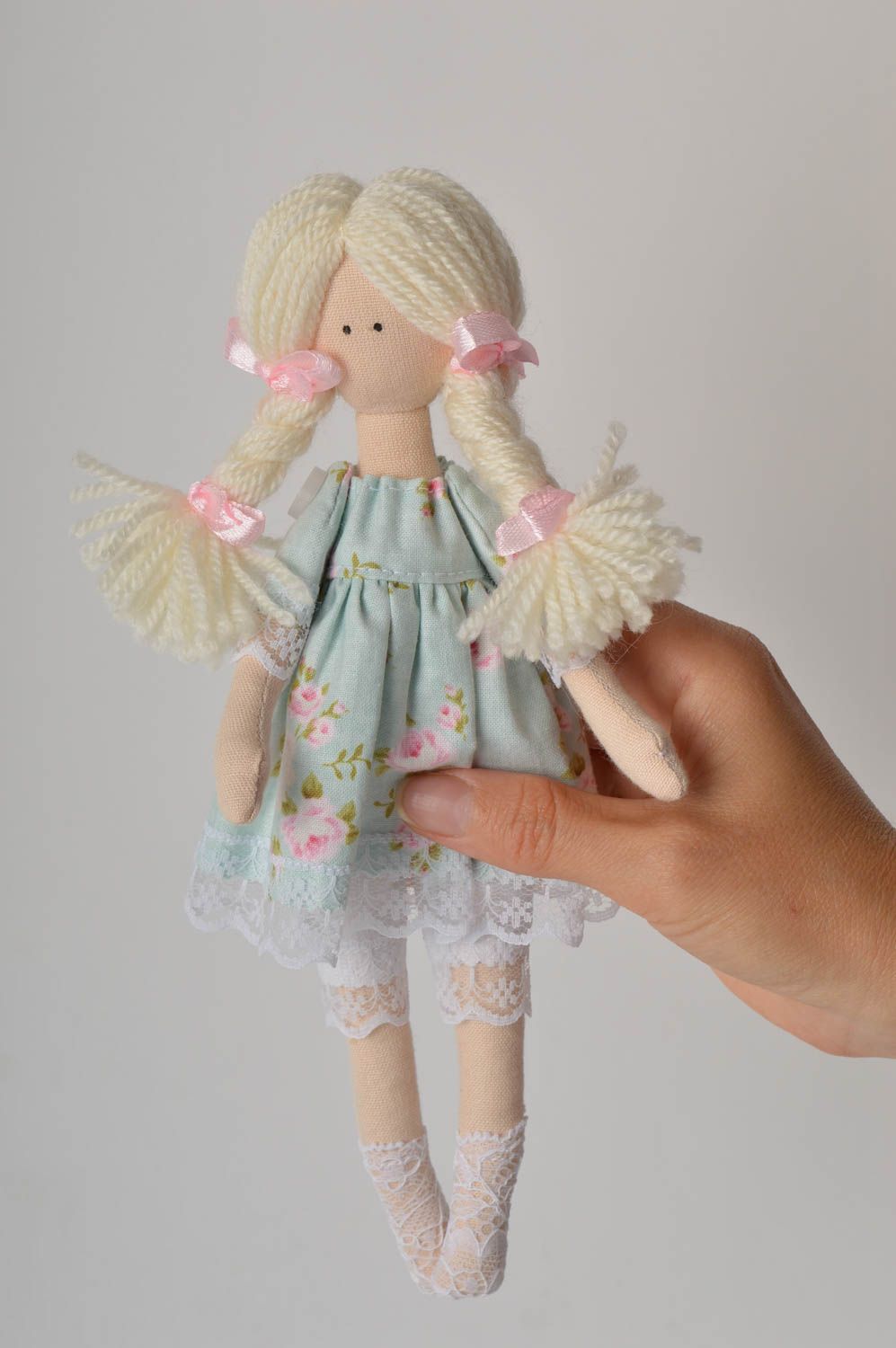 Handmade fabric doll designer toy for baby unusual gift for girl soft doll photo 5