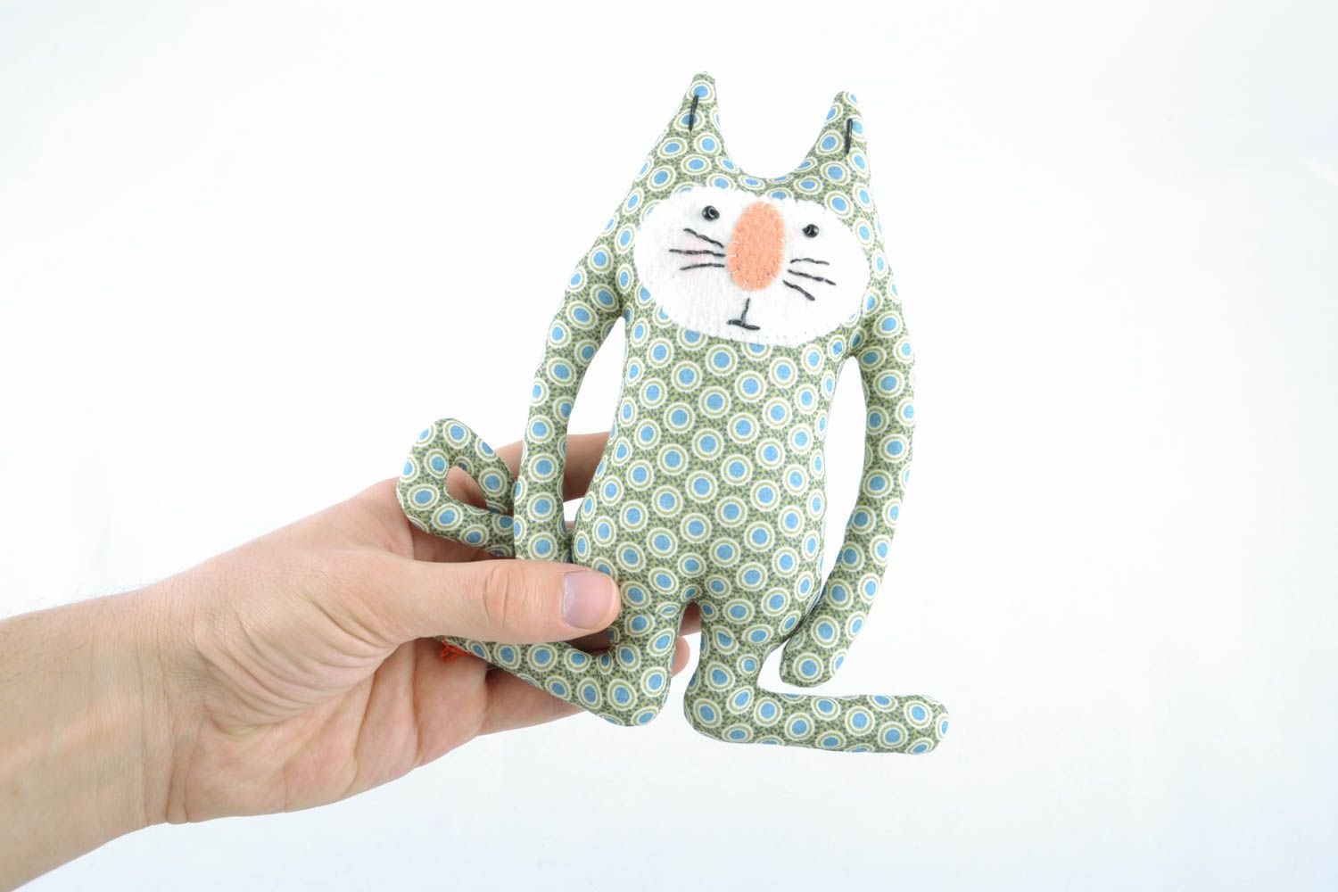 Handmade fabric toy Cat photo 4