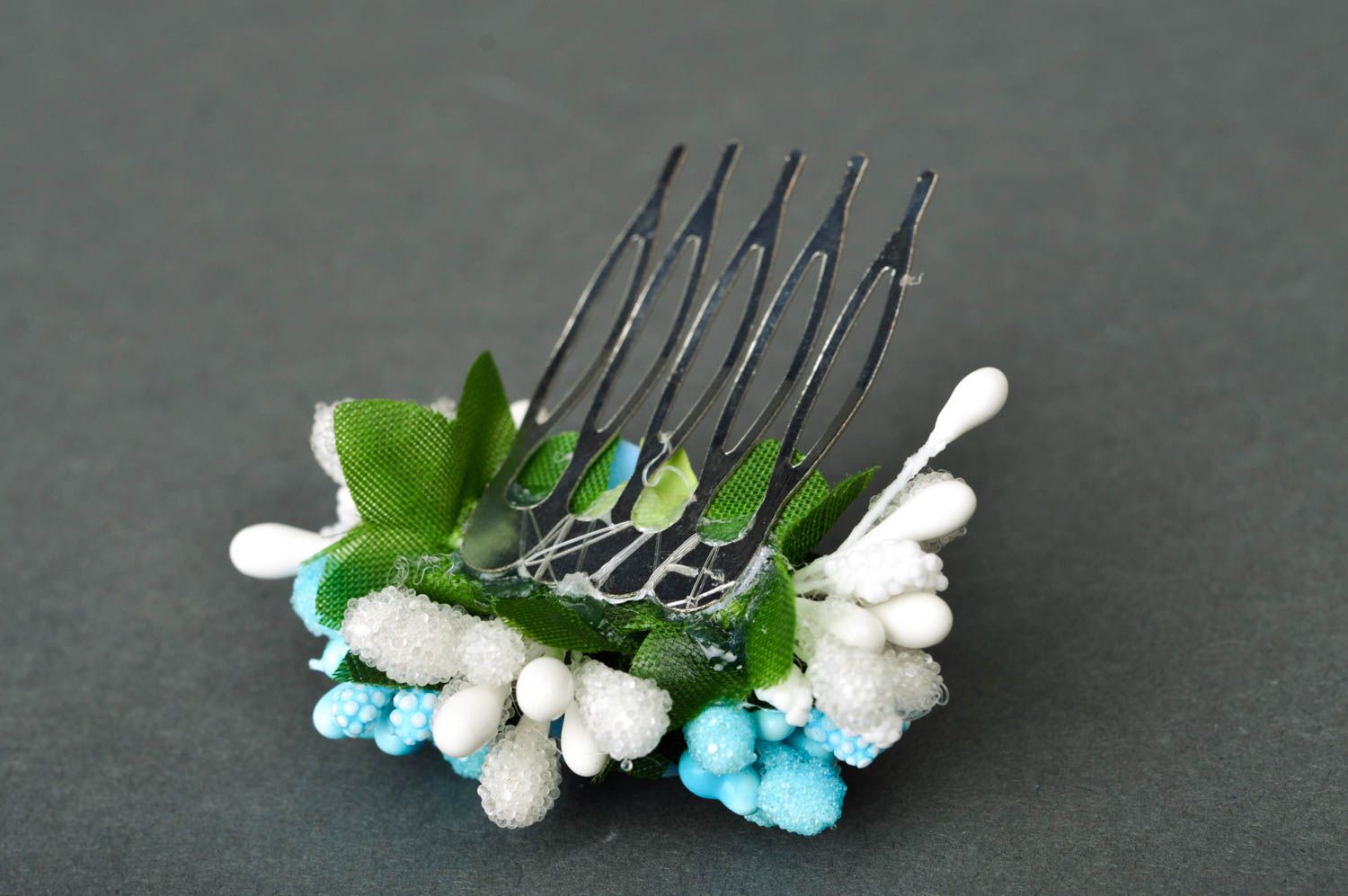 Handmade hair comb flower hair accessories hair jewelry gifts for girls photo 5