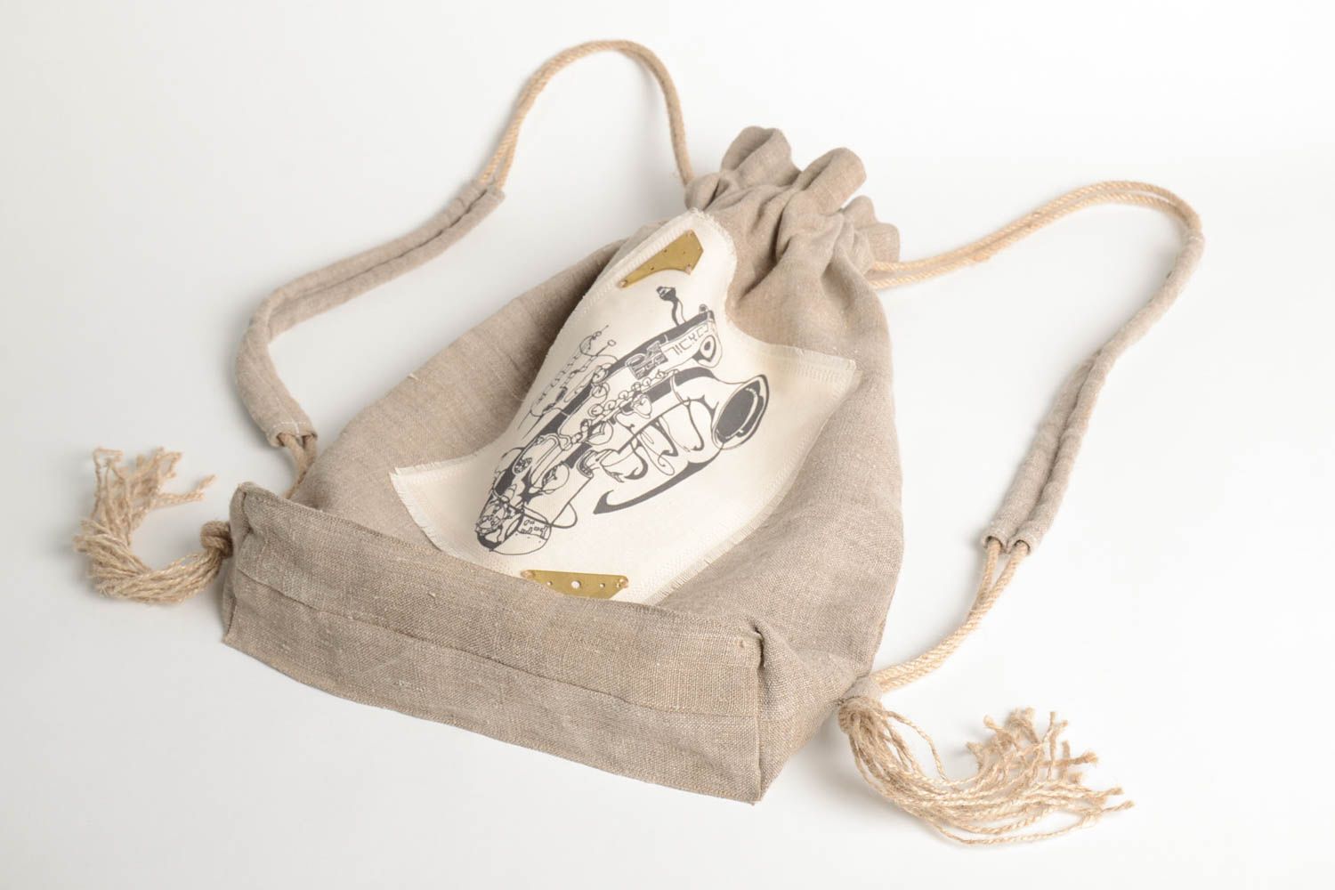 Mochila de tela hecha a mano mochila de moda bolso textil accesorio para mujer foto 2
