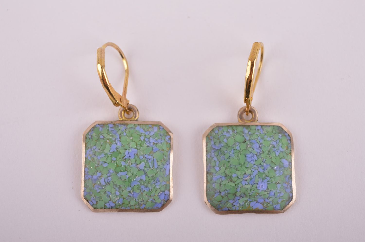 Украшение из латуни handmade серьги из натуральных камней модные серьги подарок фото 4