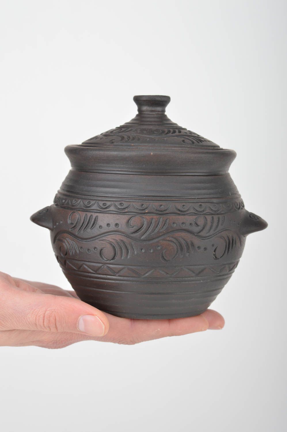 Pote de cerámica hecho a mano para cocer  al horno artículo de alfarería  foto 3
