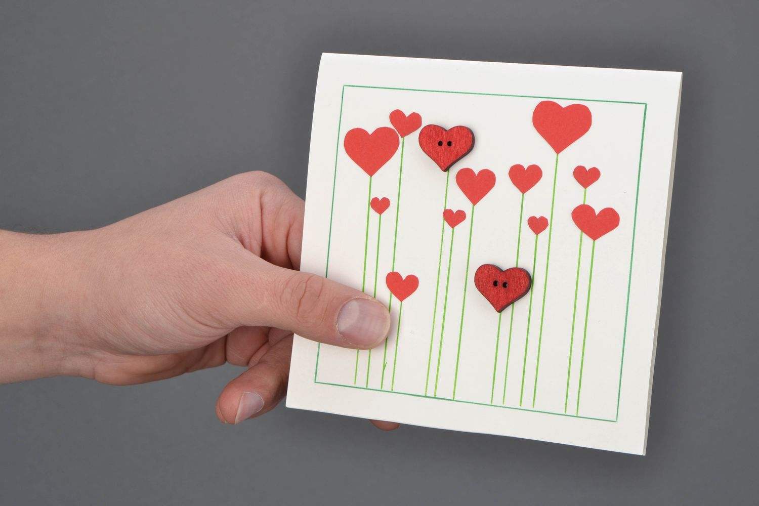 Handgemachte Grußkarte zum Valentinstag foto 2