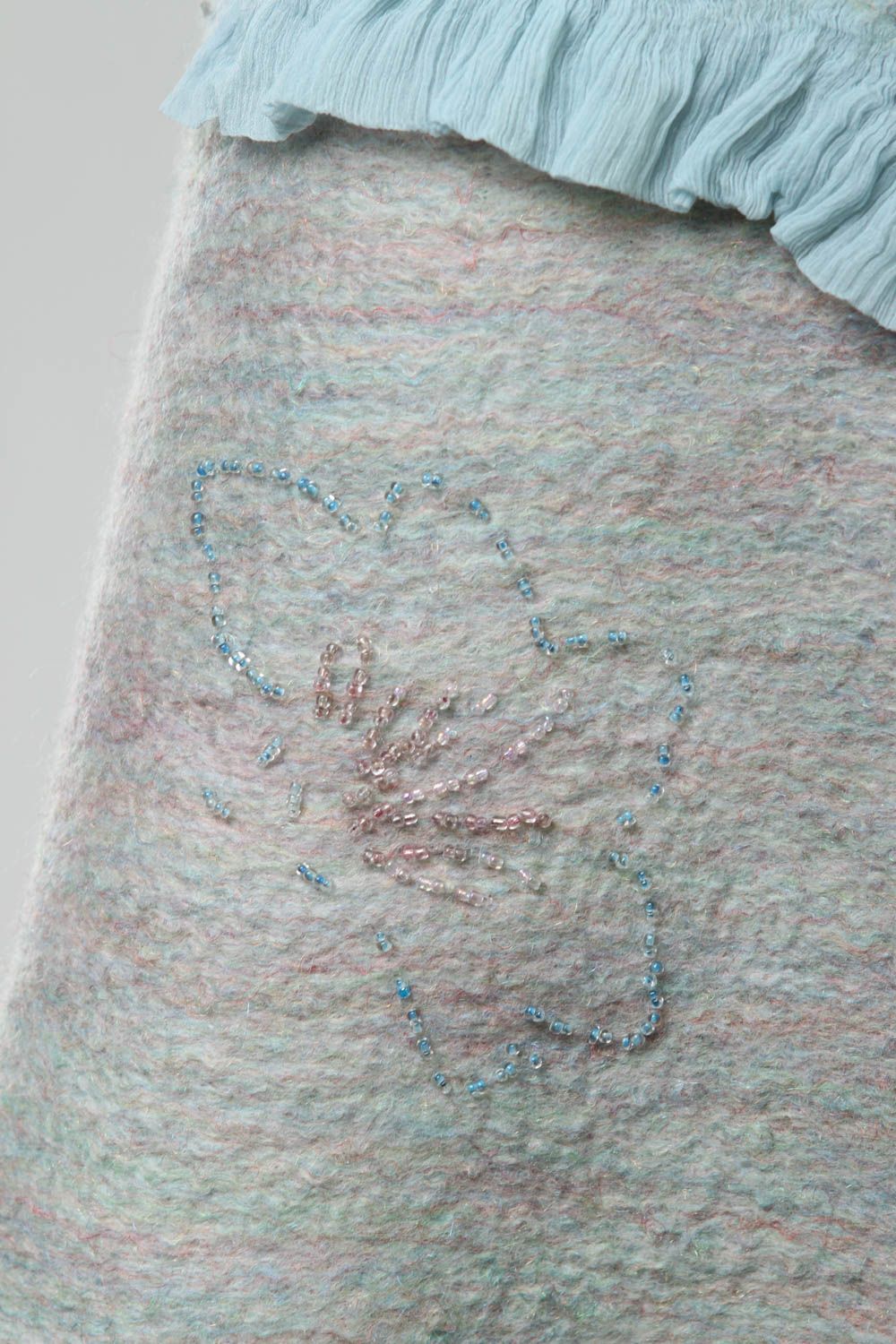 Grande écharpe Châle fait main soie laine feutrée Vêtements pour femme photo 5
