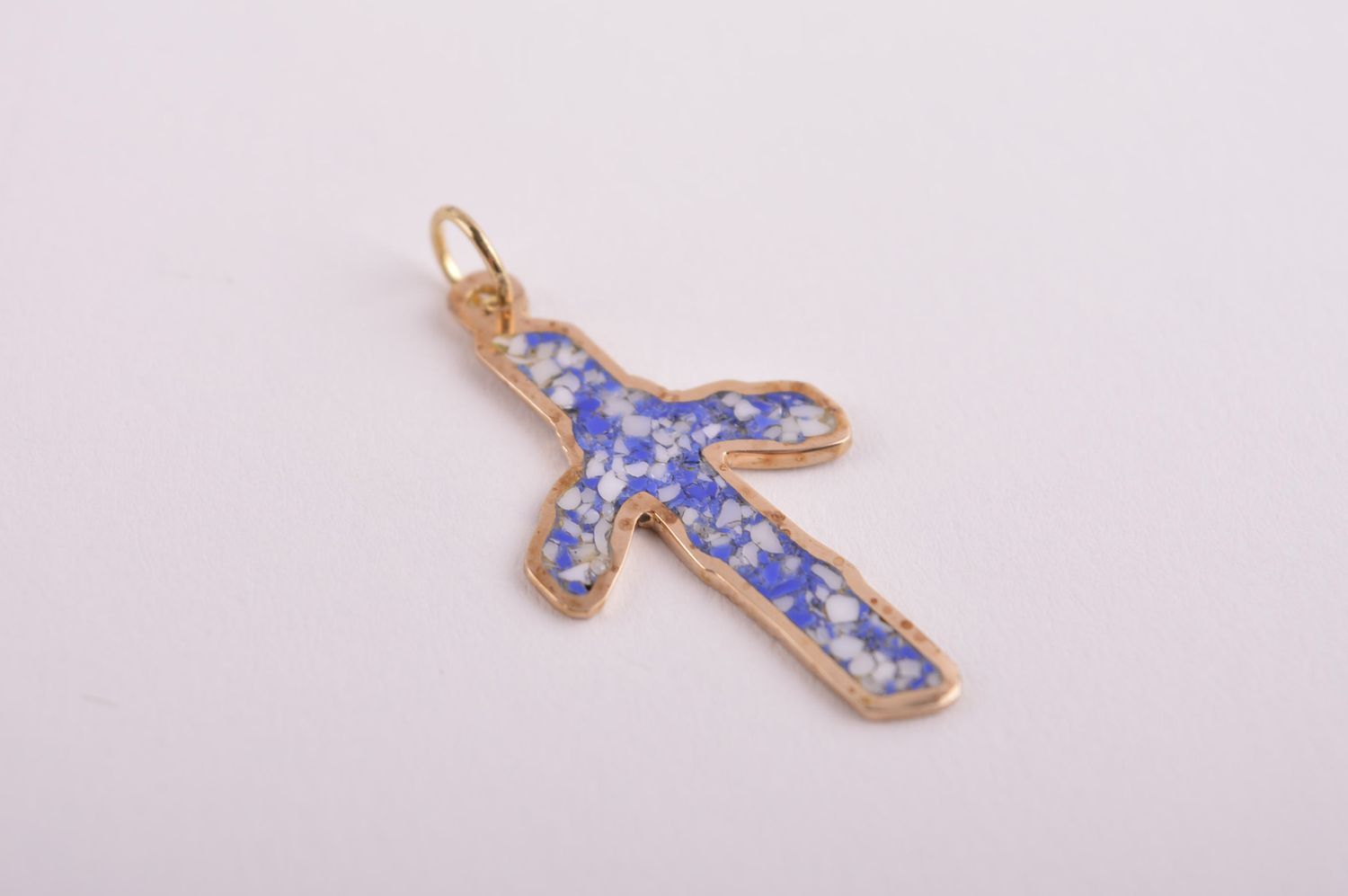 Unusual handmade gemstone pendant metal cross jewelers fashion accessories photo 4