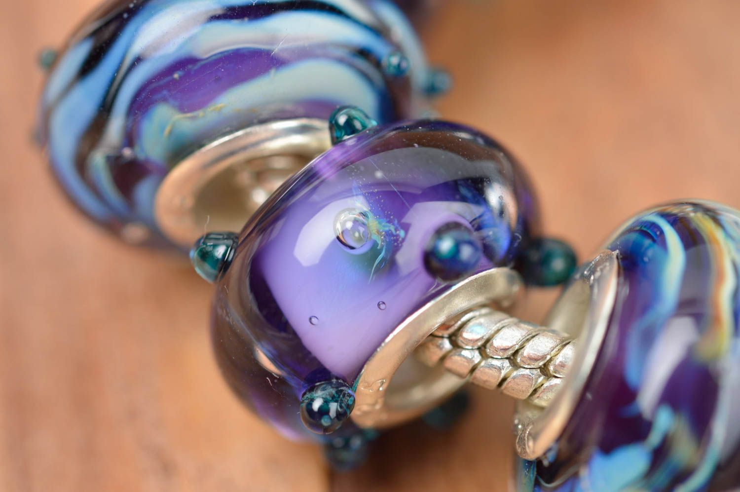 Bracelet verre Bijou fait main design original perles fantaisie Accessoire femme photo 5