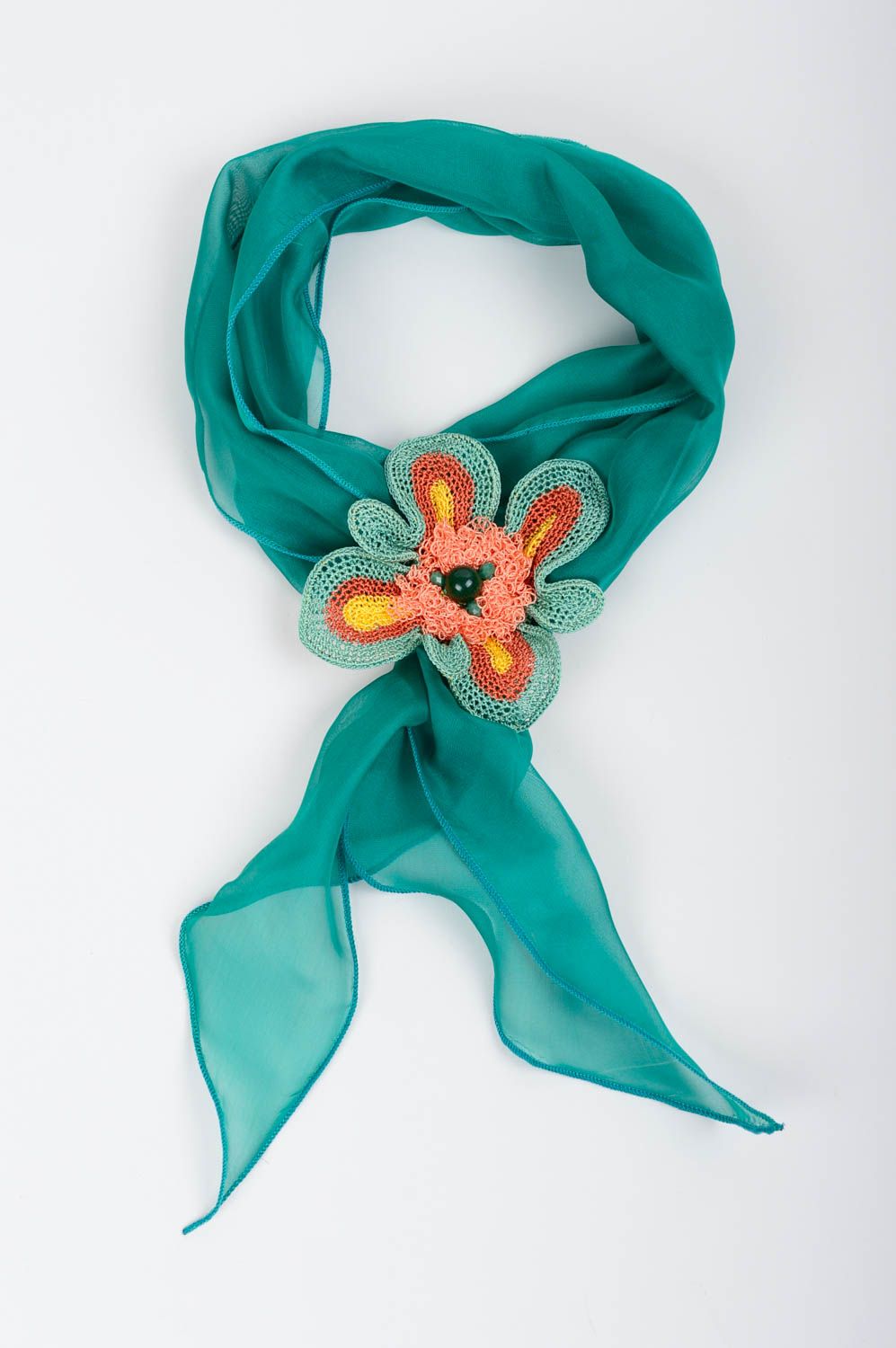 Beautiful handmade scarf brooch jewelry scarf clip designer accessories photo 1