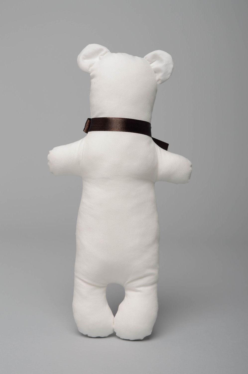 Handmade fabric soft toy with ribbon Bear Gentleman photo 5