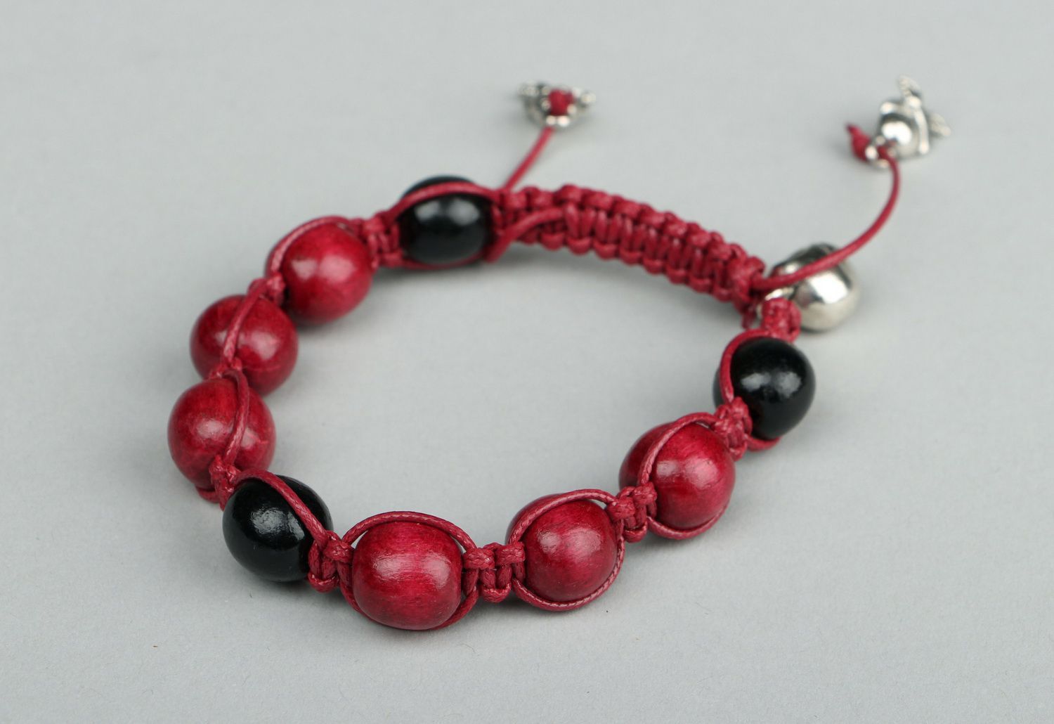 Bracelet made from wooden beads photo 1