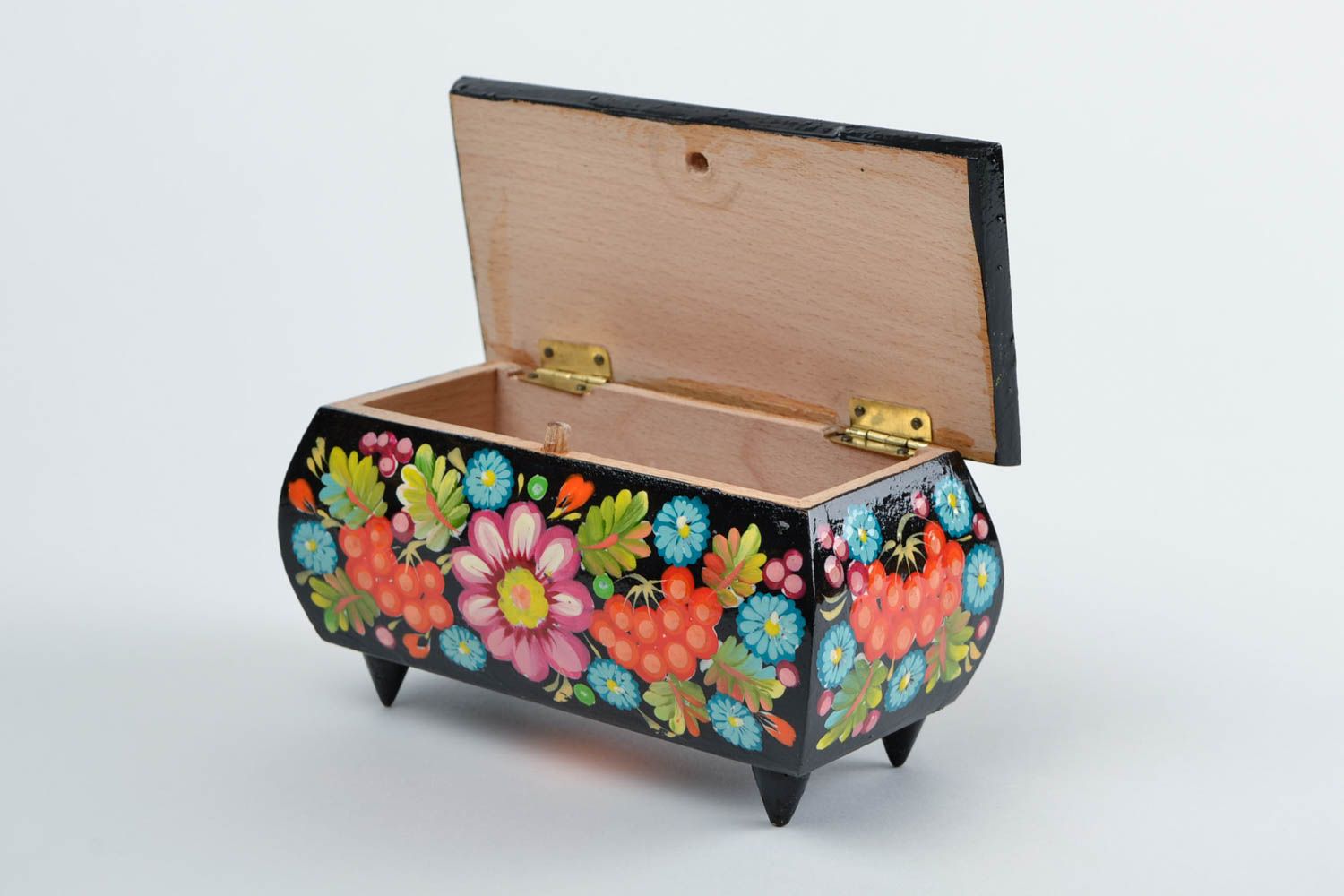 Caja de madera decorada hecho a mano decoración de interior joyero original foto 4