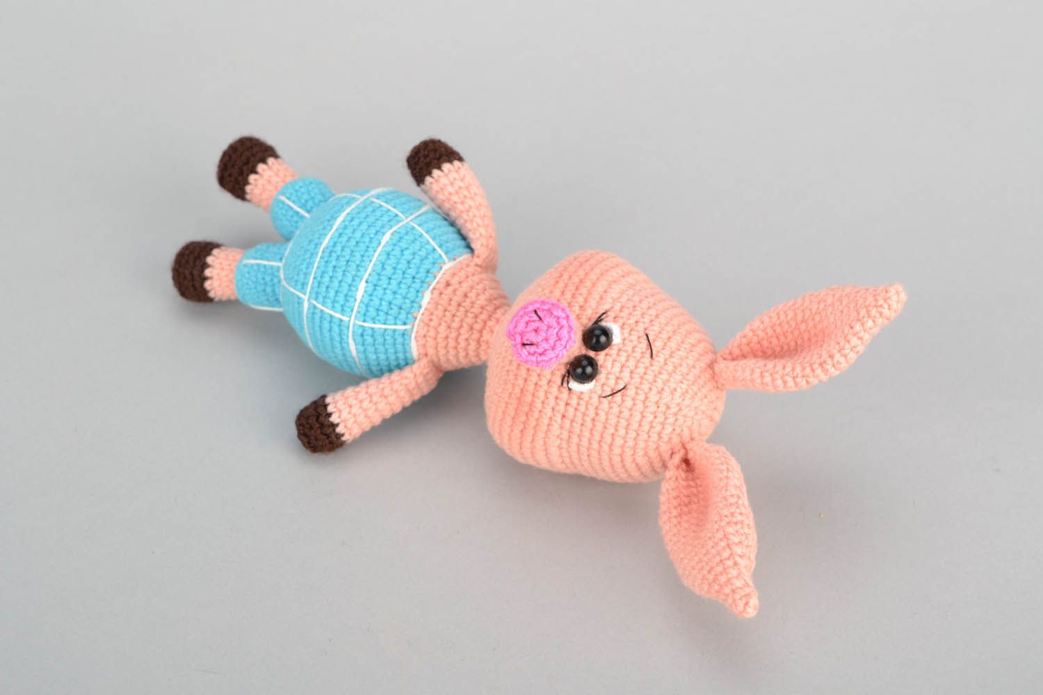 Soft knitted toy Piggy photo 3