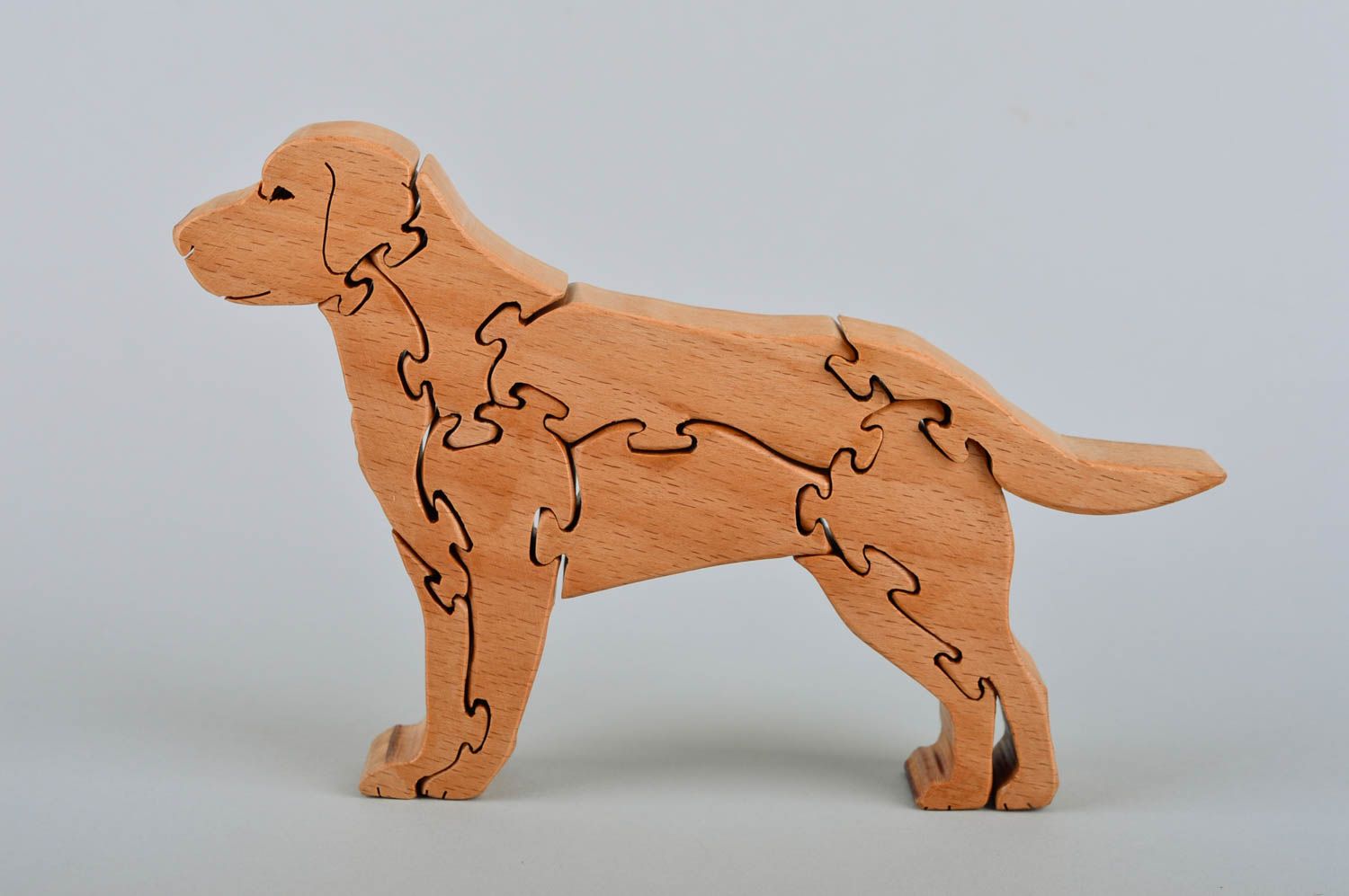 Rompecabezas de madera artesanal juguete infantil pasatiempo original perro foto 2