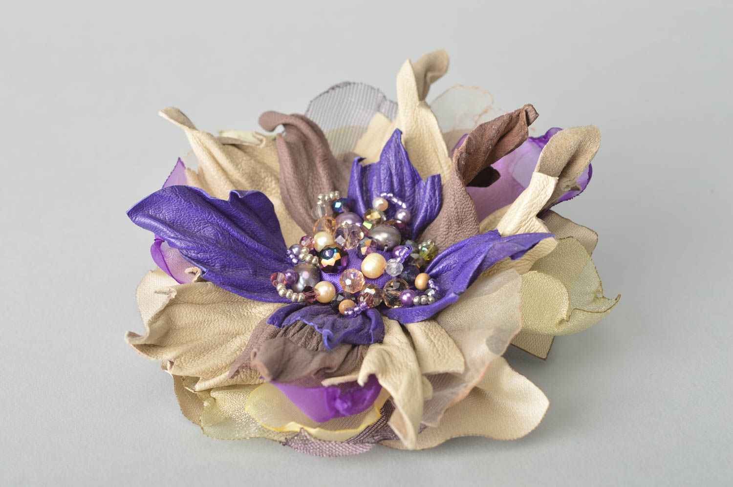 Unusual handmade brooch jewelry designer barrette hair clip fashion accessories photo 2