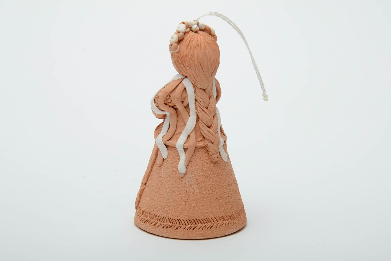 Handmade figured clay bell photo 3