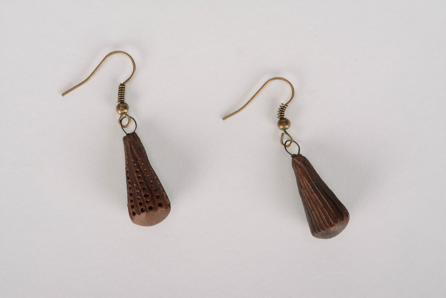 Red clay earrings photo 4