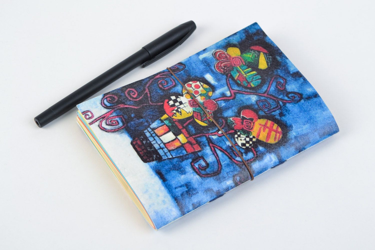 Handmade stylish sketchbook with colored sheets and with colorful cover gift for friend photo 5