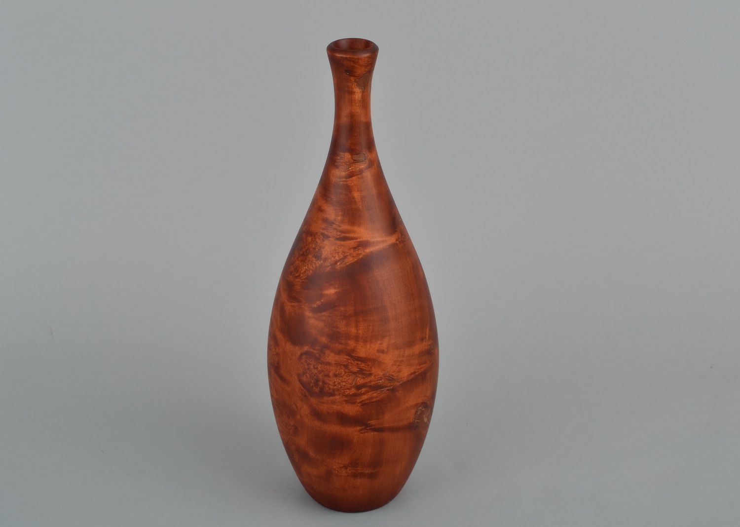 12 inches wooden vase in cherry color for table décor 1,6 lb photo 3