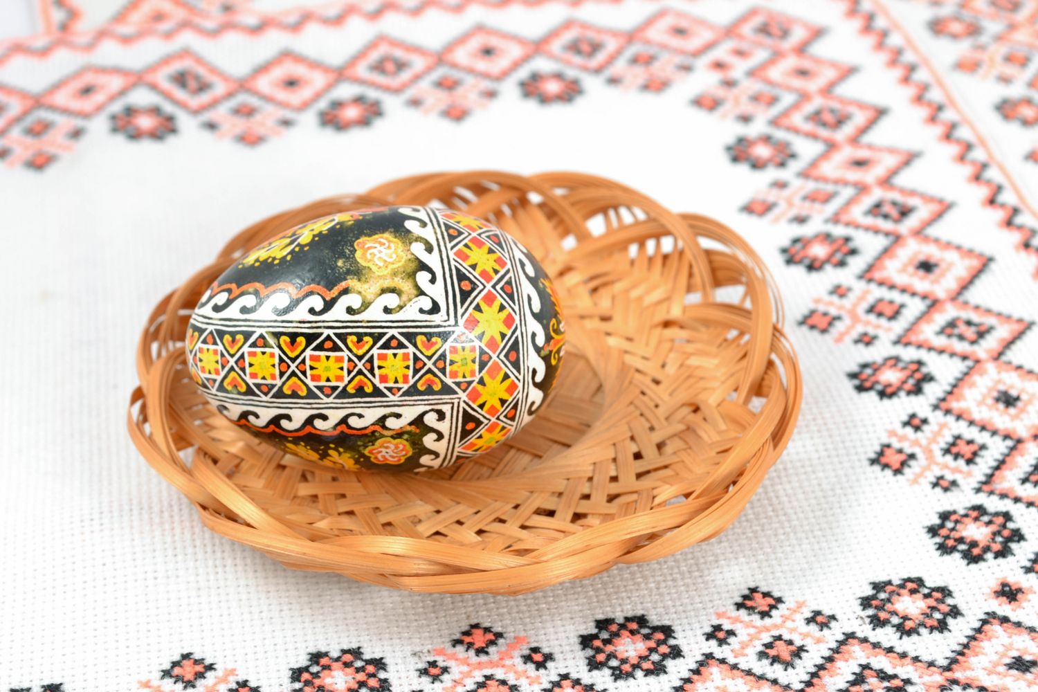 Handmade pysanka with rich ornament photo 2