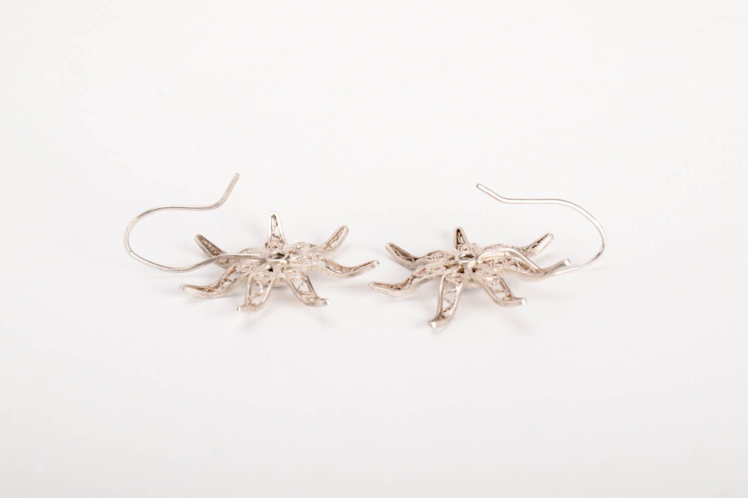 Handmade Silberschmuck Ohrringe silberne Ohrhänger Ohrringe für Damen zierlich foto 3