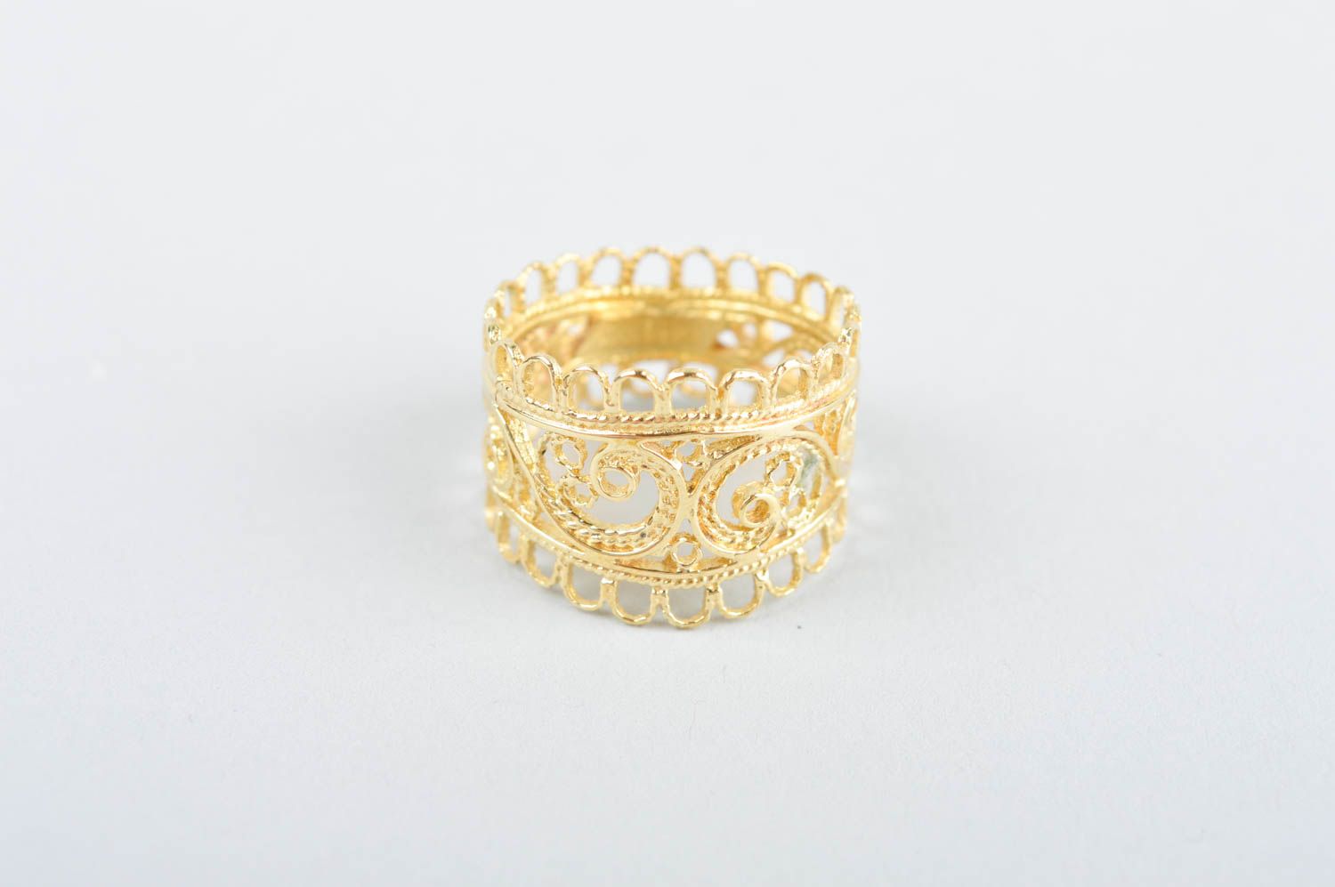 Unusual handmade metal ring brass ring metal craft jewelry designs for girls photo 2