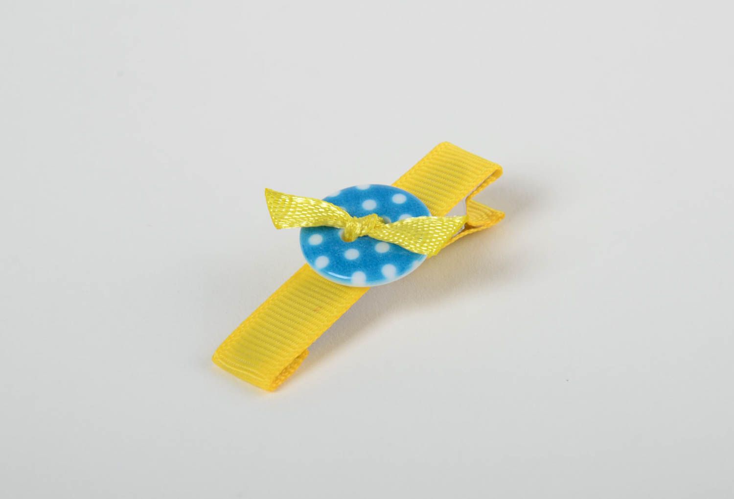 Beautiful bright handmade hairpin made of rep ribbon designer barrette for baby photo 2