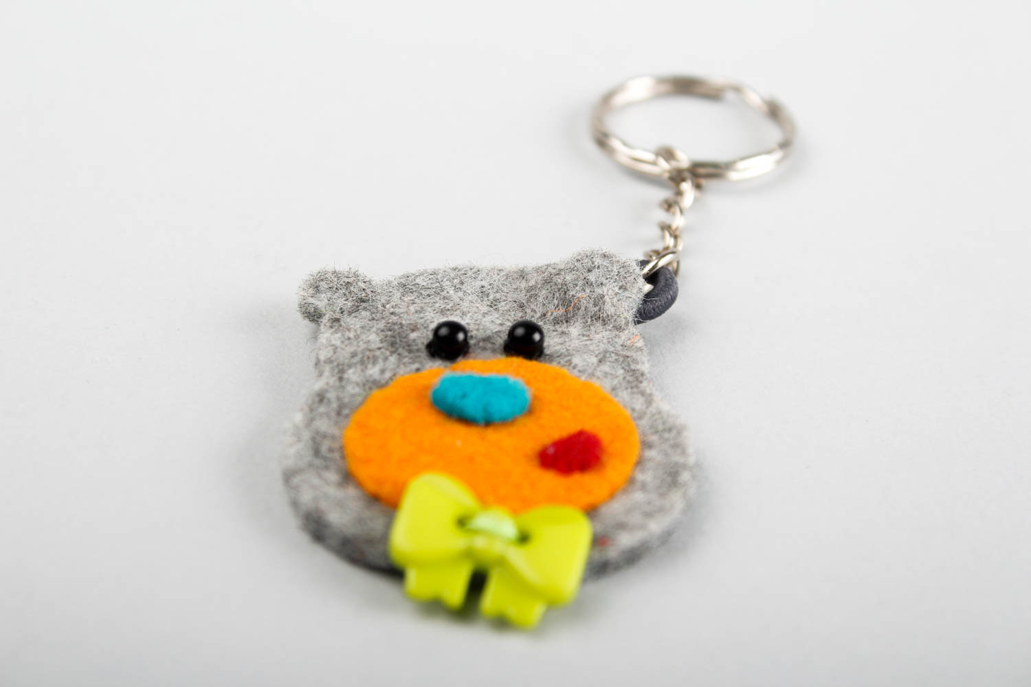 Funny toys handmade woolen keychain felted toy key accessories present for kids photo 3