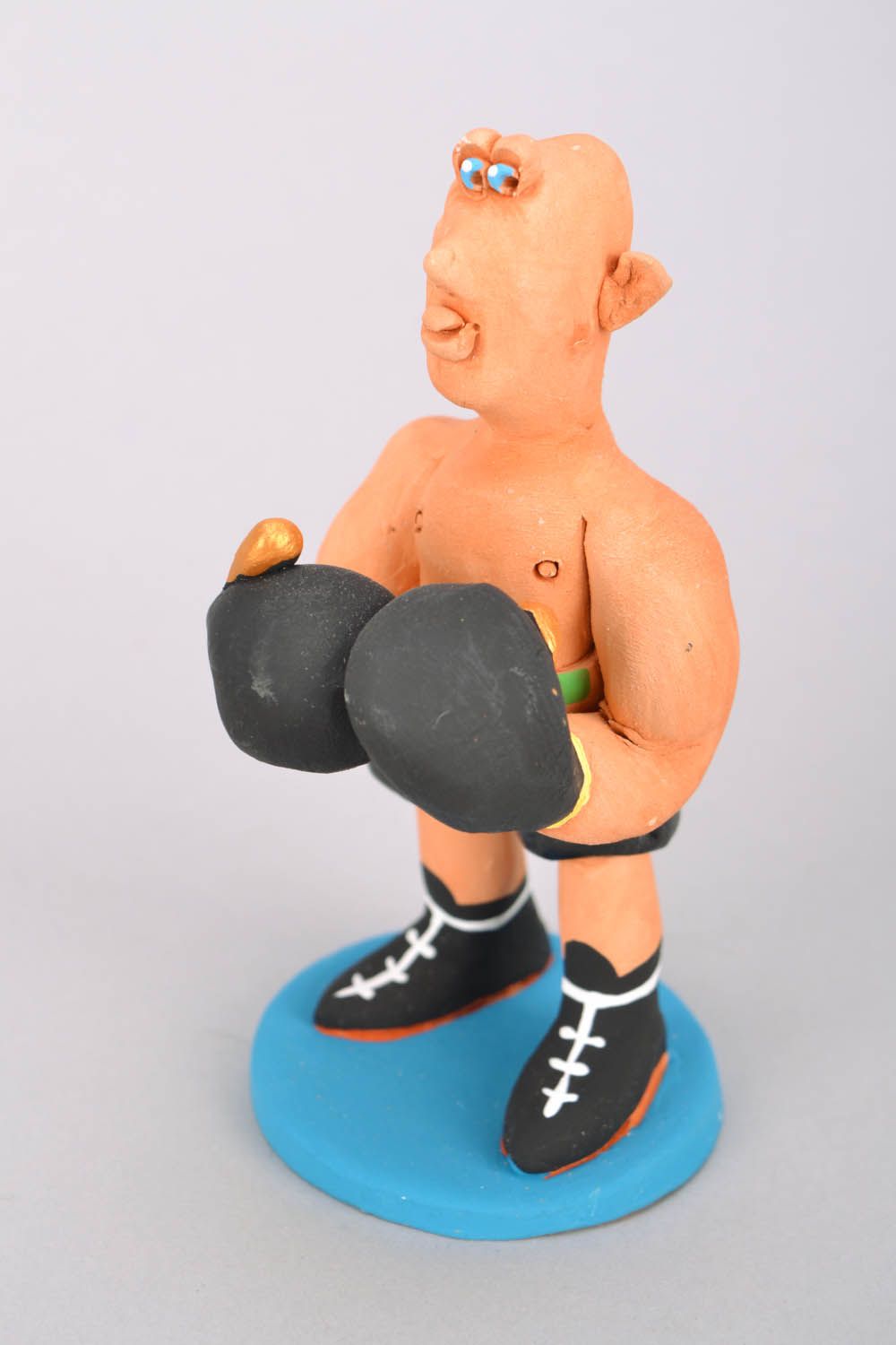 Statuette en argile Boxeur photo 3
