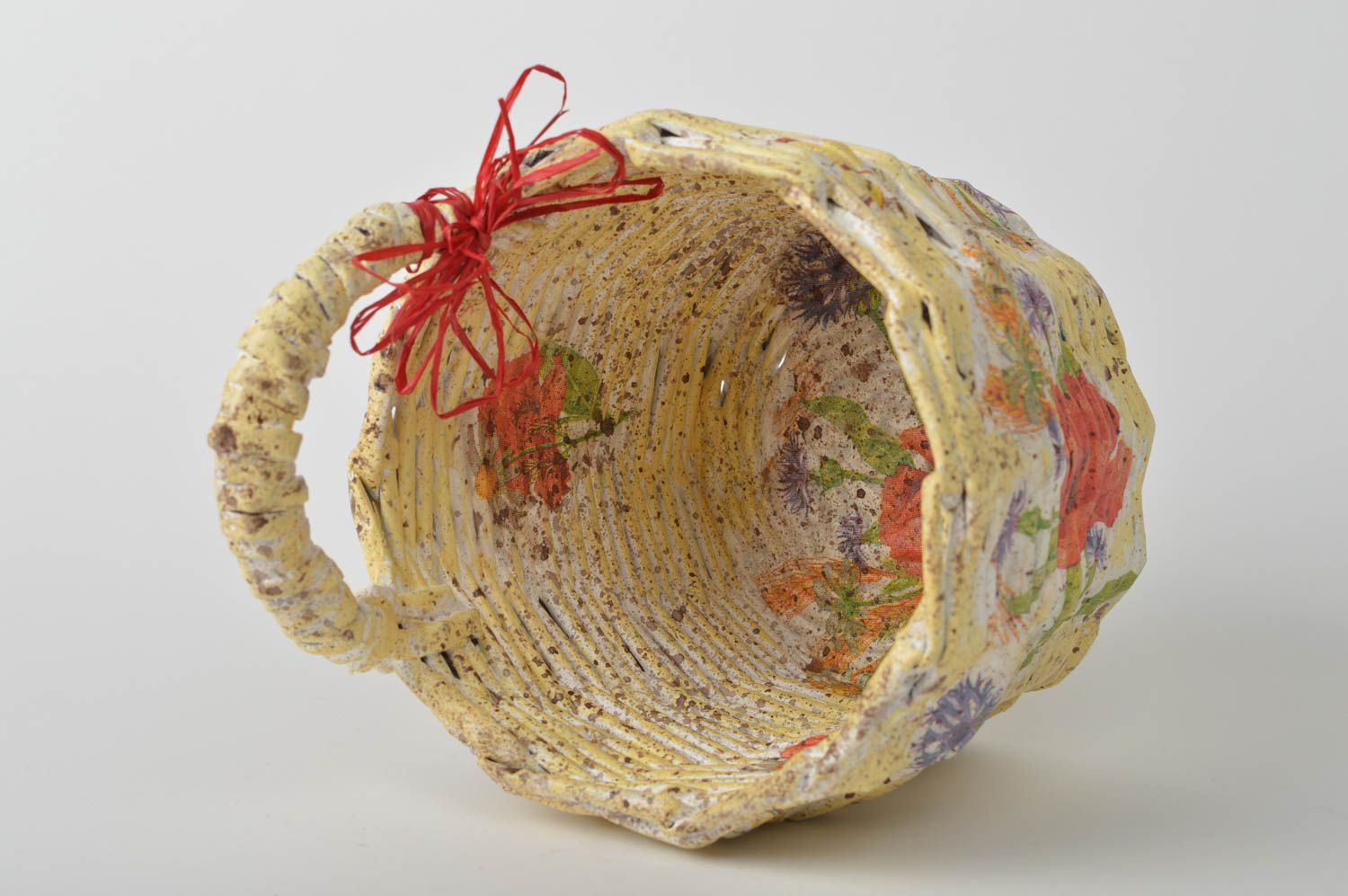 Handmade decorative basket designs woven paper basket interior decorating photo 3