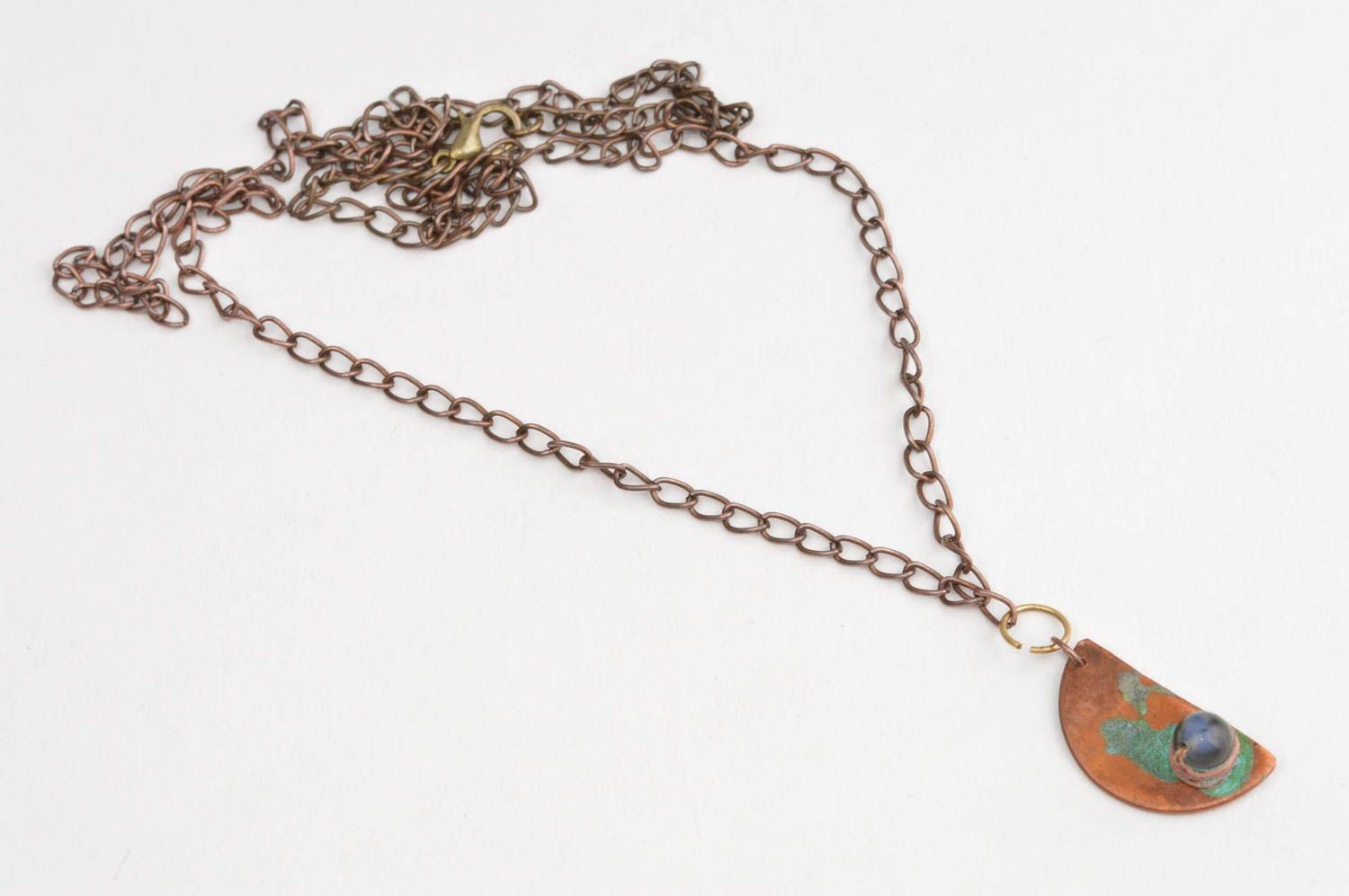 Copper neck accessory jewelry with natural stones unusual accessory gift ideas photo 3