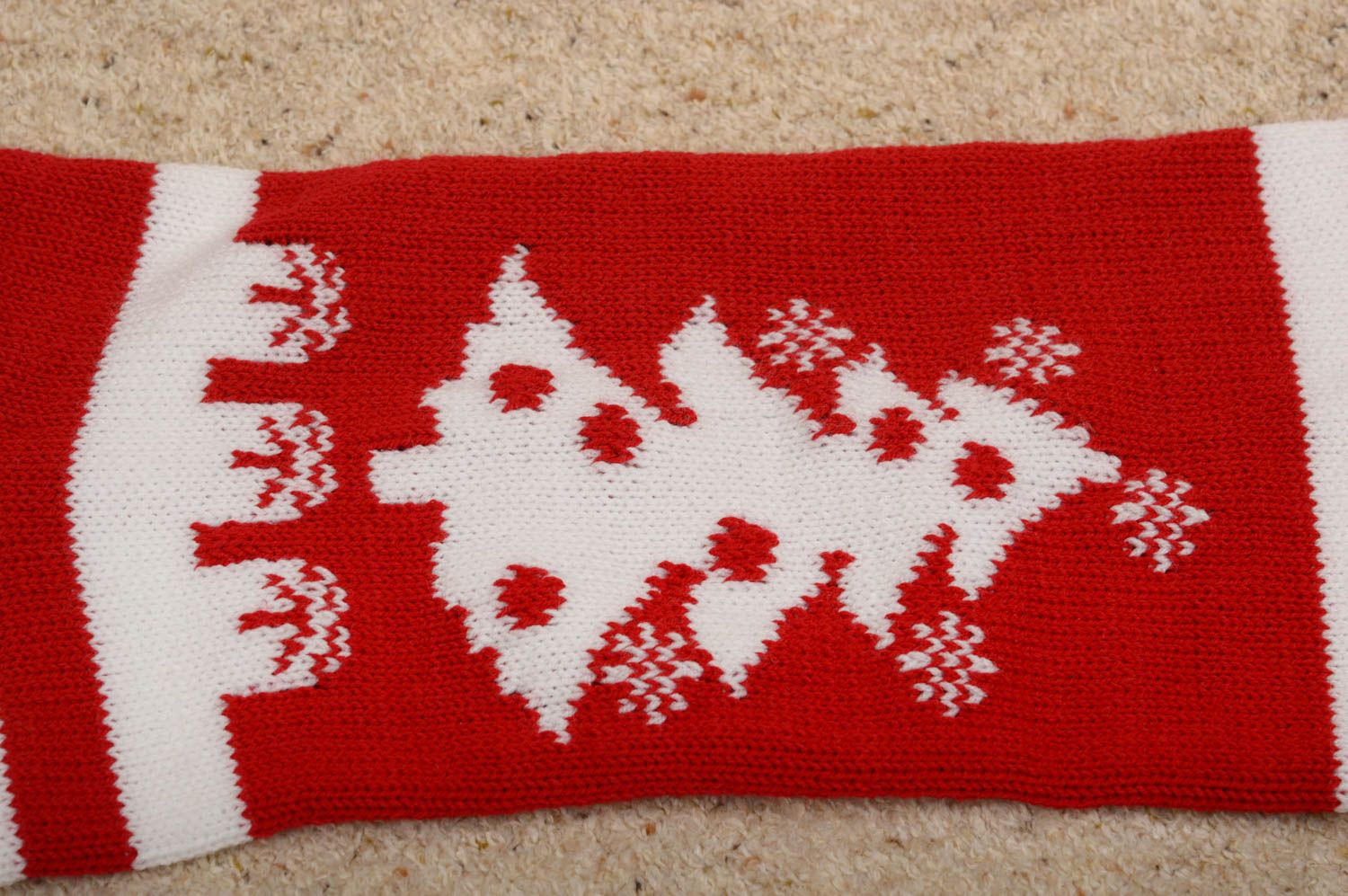 Chaussette Noël fait main Chaussette tricotée rouge blanc Idée déco Noël photo 5