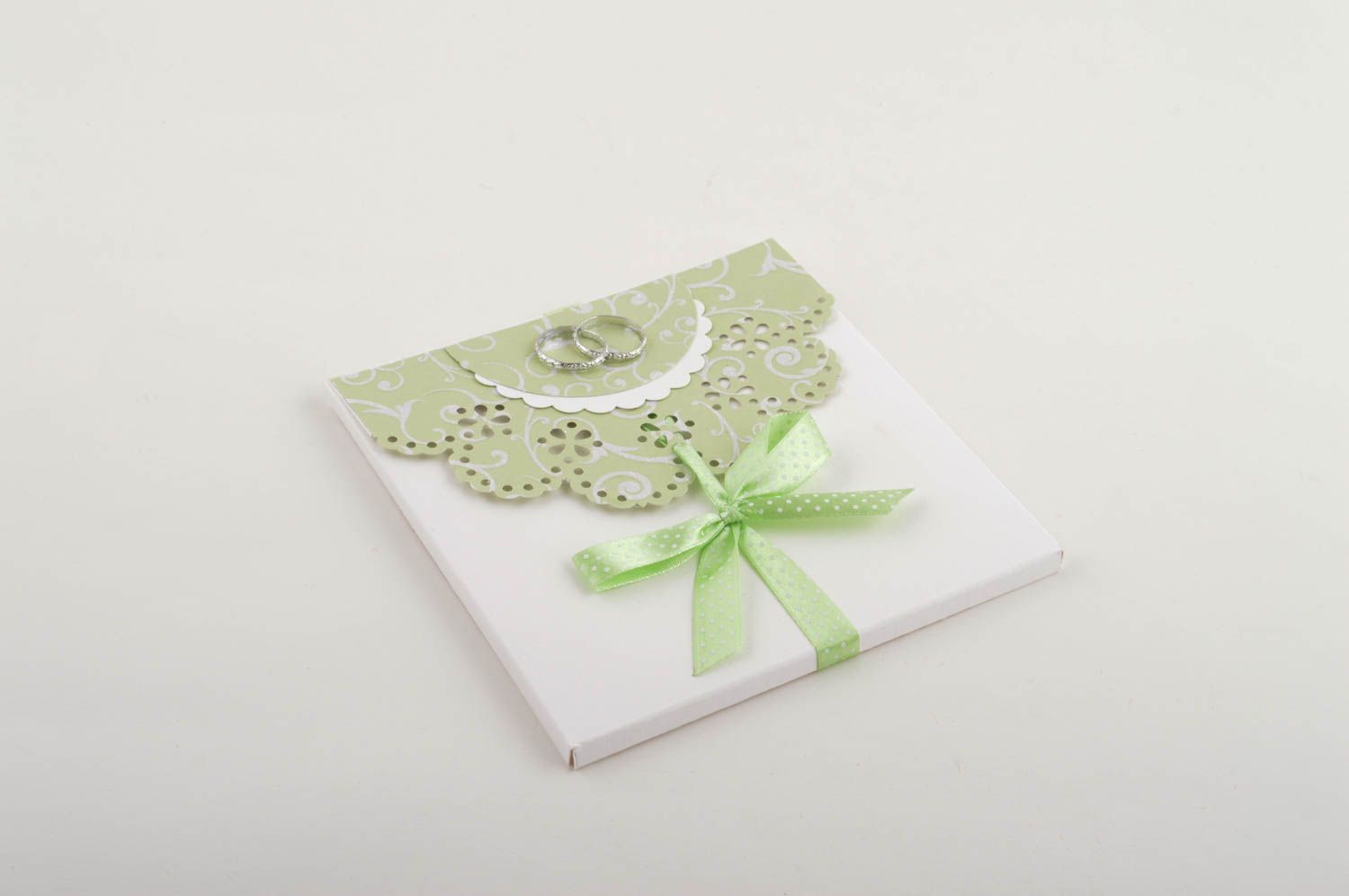 Enveloppe fait main carrée Enveloppe design papier ruban de mariage Idée cadeau photo 3