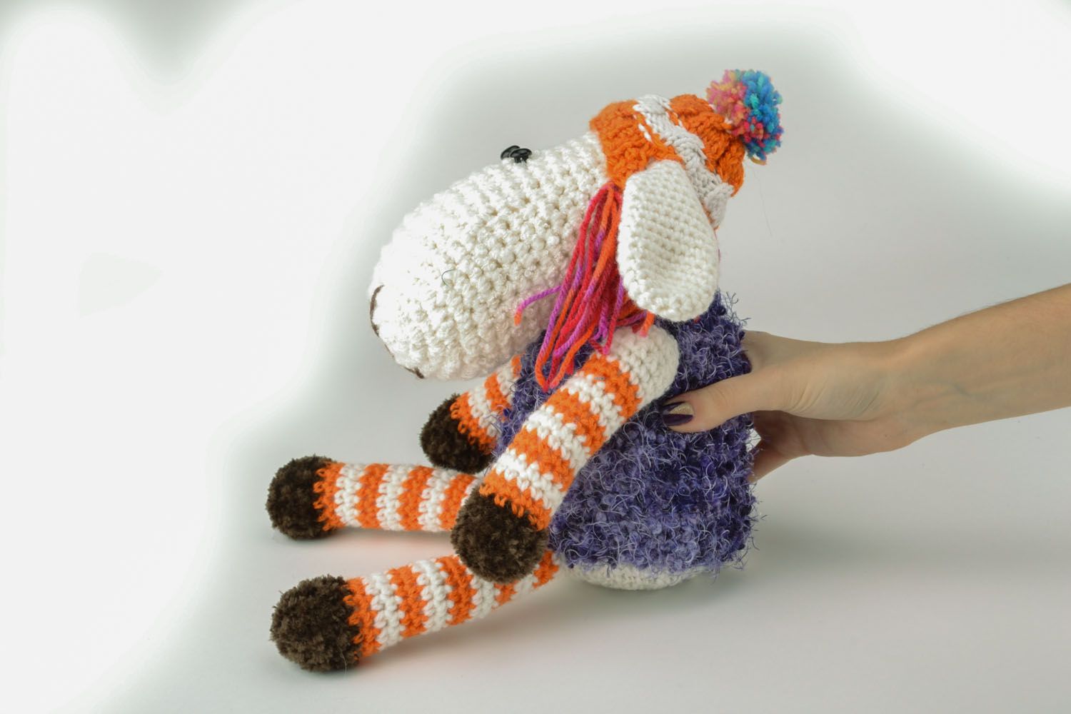 Giocattolo a maglia fatto a mano pupazzo morbido pecorella da bambini
 foto 5