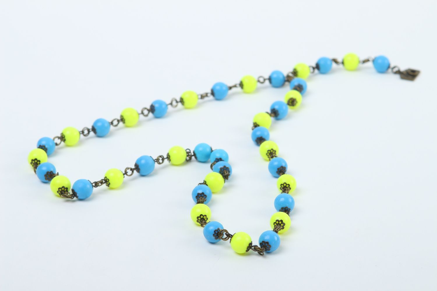 Handmade plastic necklace beaded necklace polymer clay accessories gift for girl photo 5