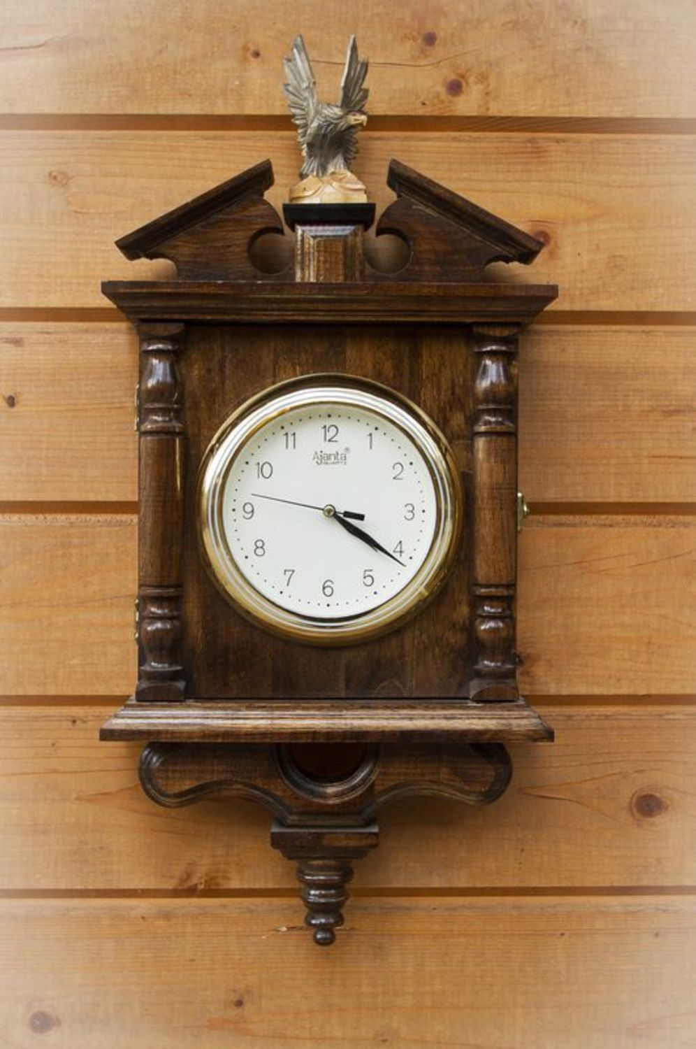 Wooden clock key box photo 1