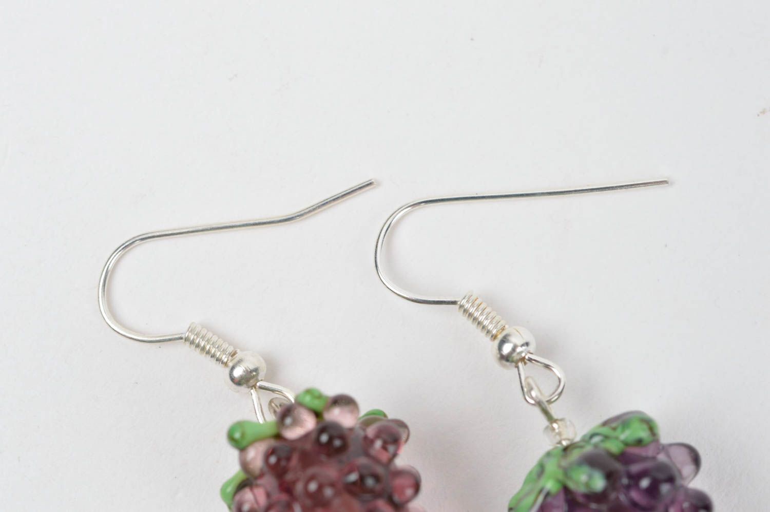 Unusual handmade glass bead earrings lampwork earrings accessories for girls photo 4