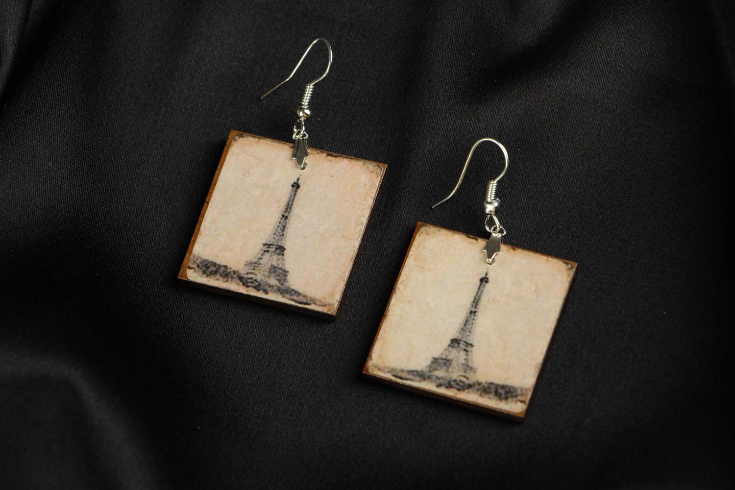 Earrings made ​​of polymer clay Paris photo 1