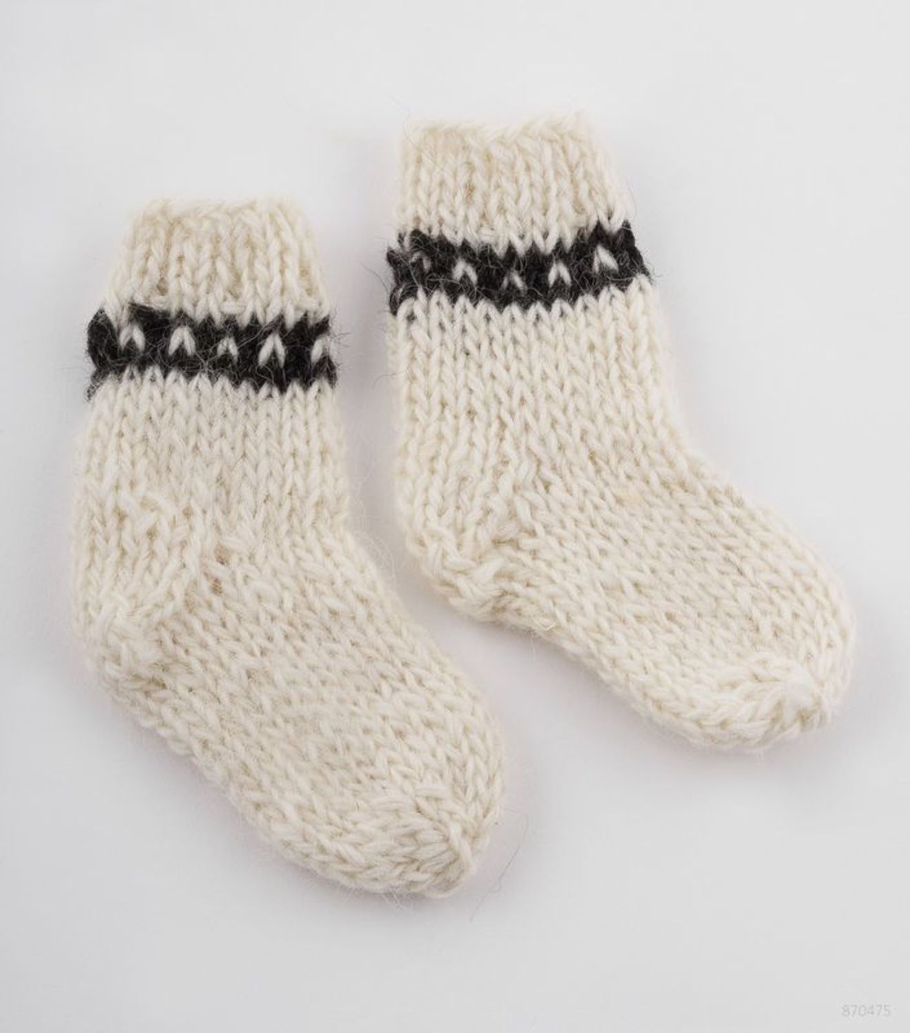 Knitted children's socks made of wool photo 2