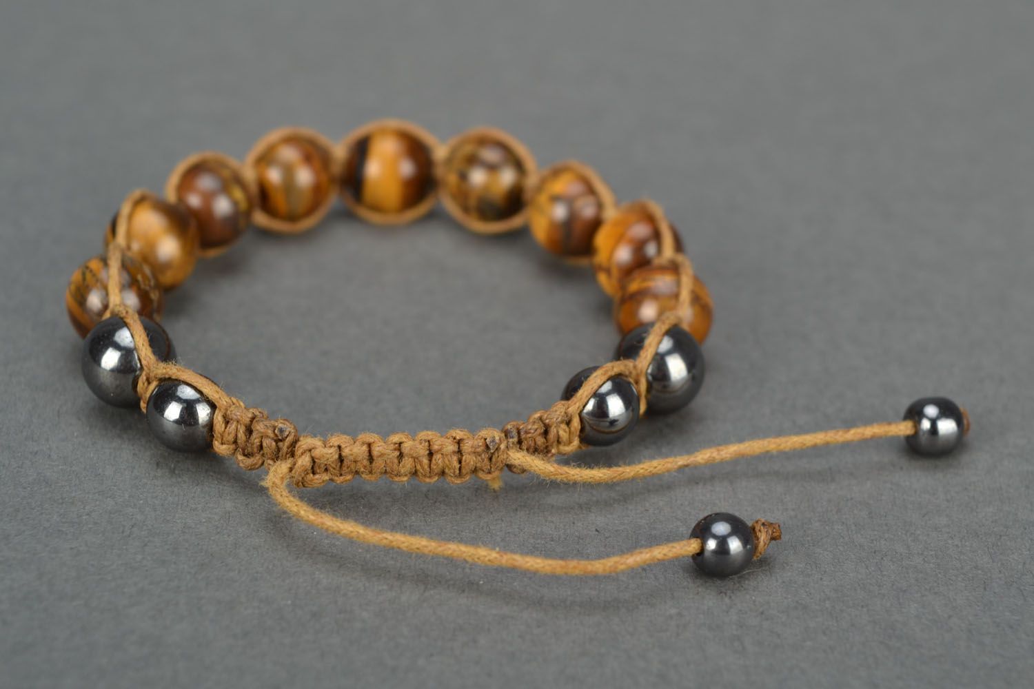 Women's bracelet with natural stones Tiger eye photo 4
