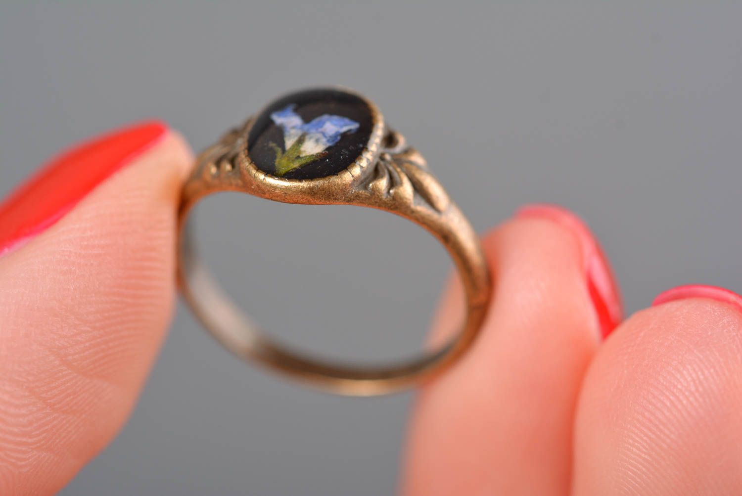Кольцо ручной работы кольцо из эпоксидной смолы модное кольцо винтажное фото 5