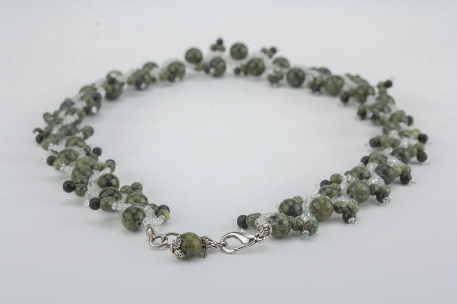 Beautiful necklace made of natural stones photo 2