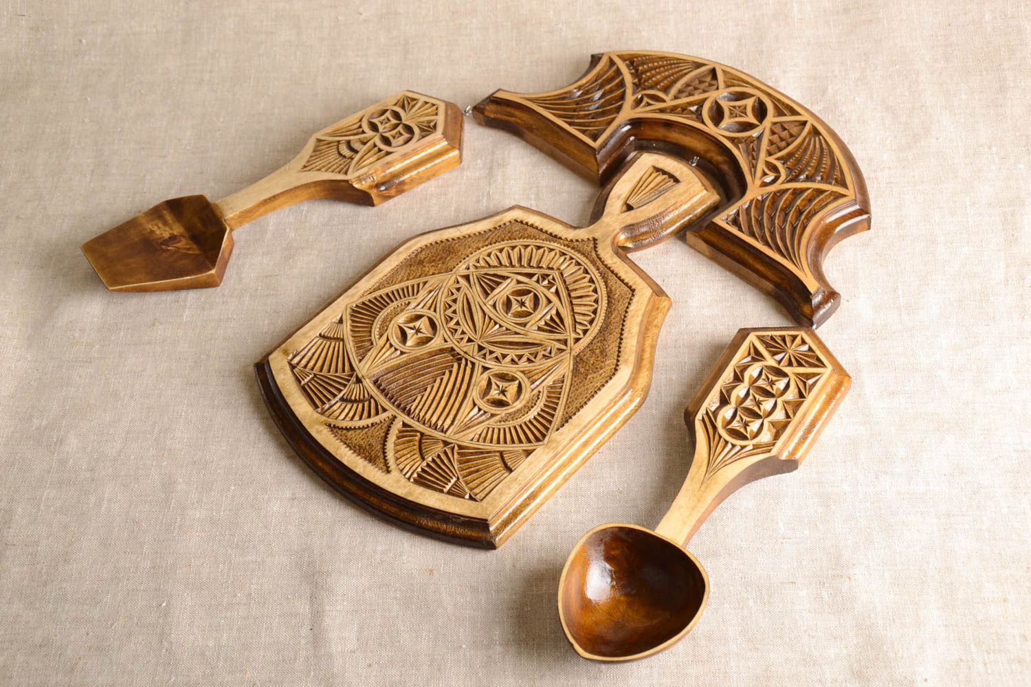 Handmade cutting board wooden spoon wooden cutting board decorative dishes photo 1
