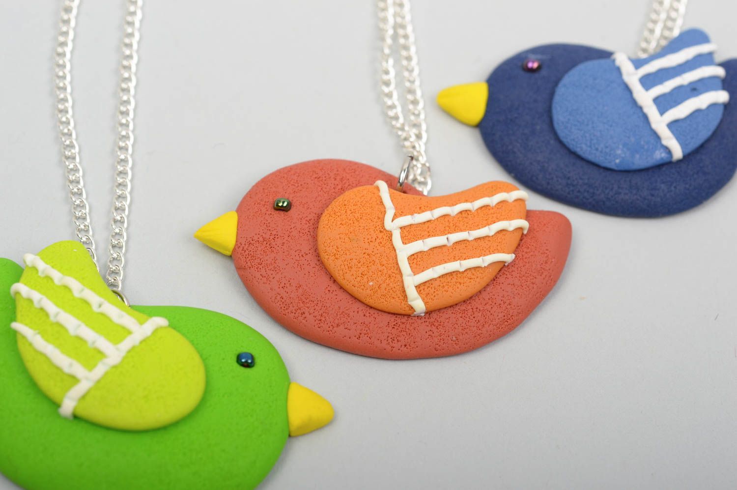 Colgantes artesanales con forma de pájaros accesorios para niñas regalo original foto 4