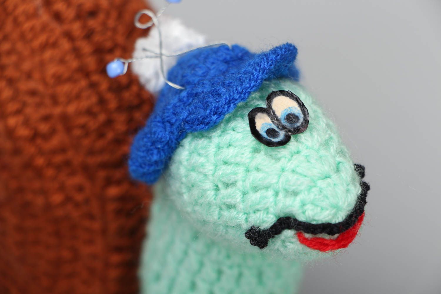 Peluche artisanale tricotée en laine Escargot photo 2