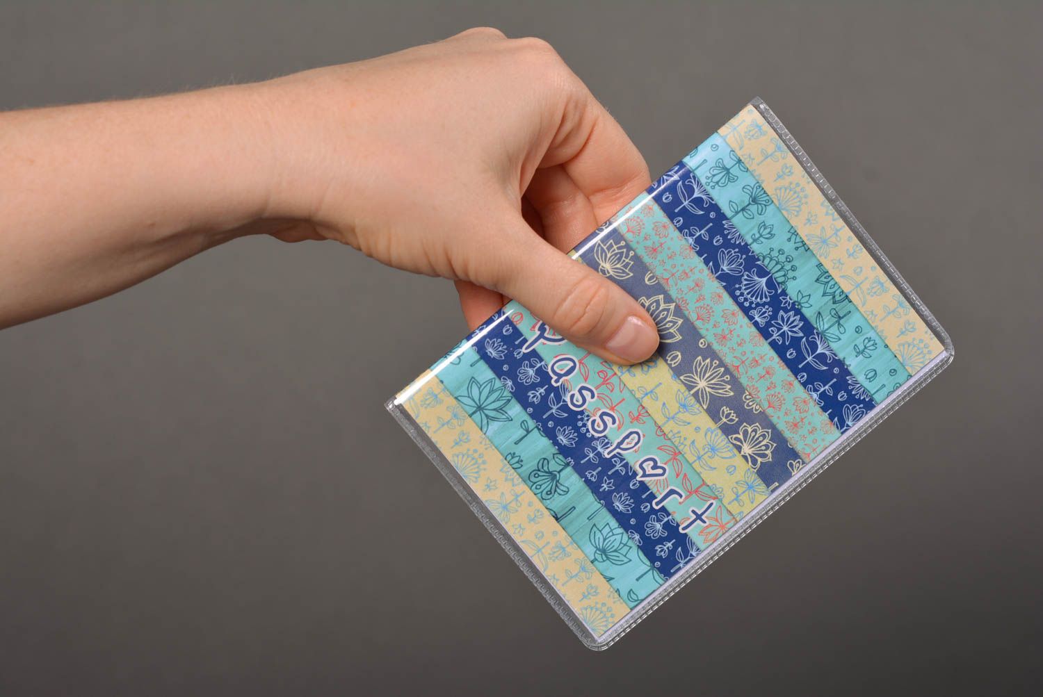 Ausweis Schutzhülle handmade Pass Schutzhülle Reisepass Umschlag gestreift foto 4