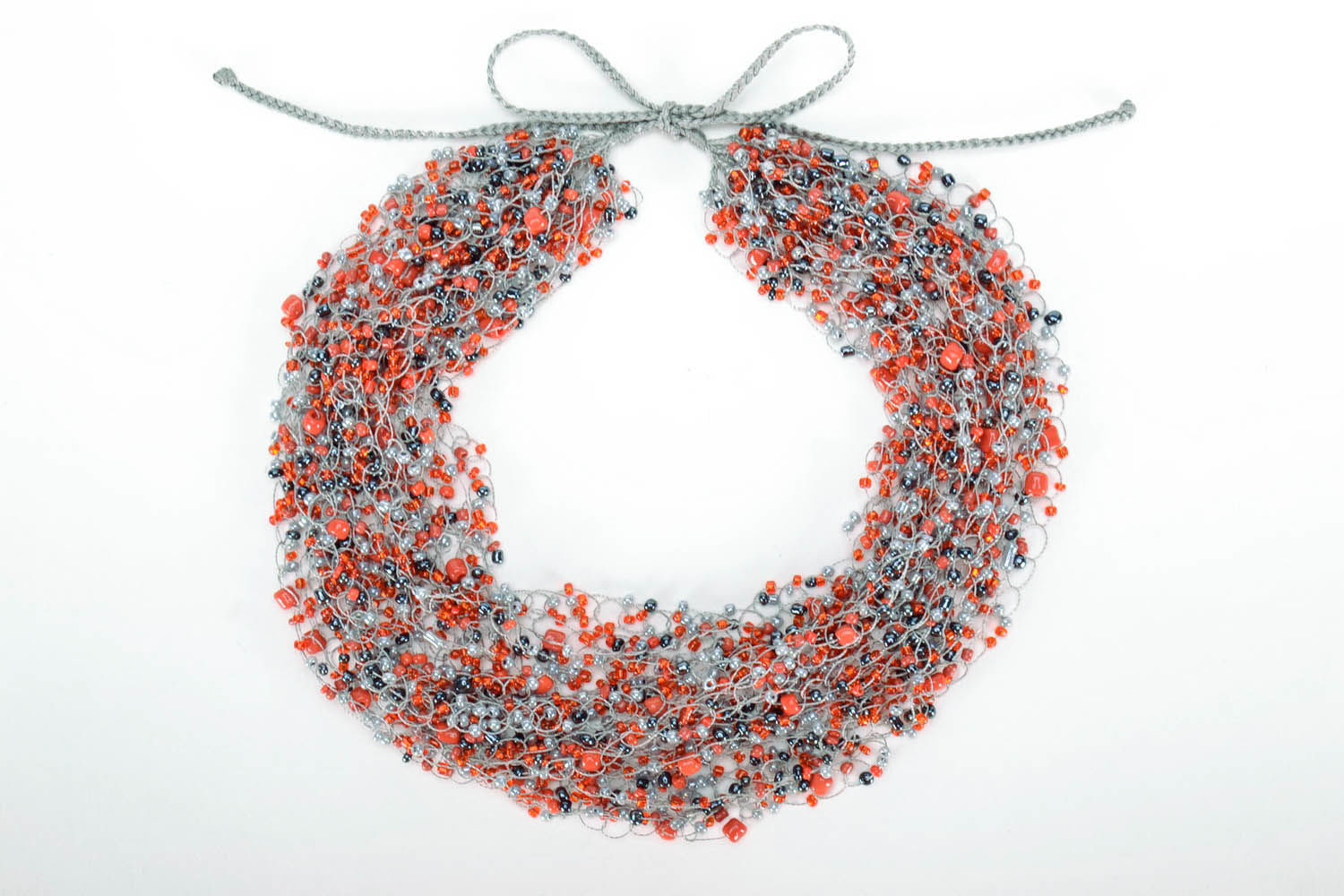 Colorful necklace made of beads photo 1