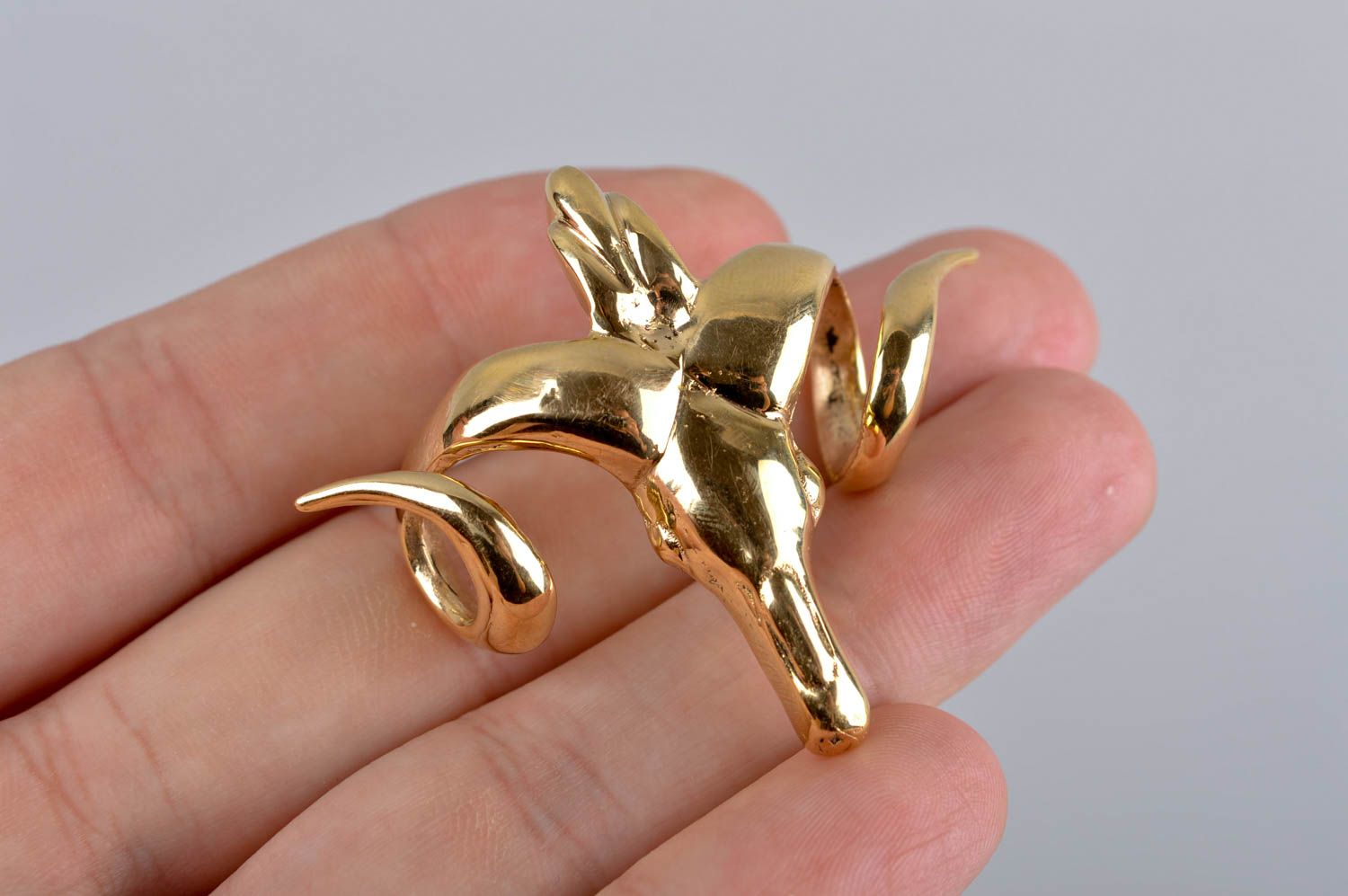 Handmade metal pendant unusual brass pendant stylish designer accessory photo 5