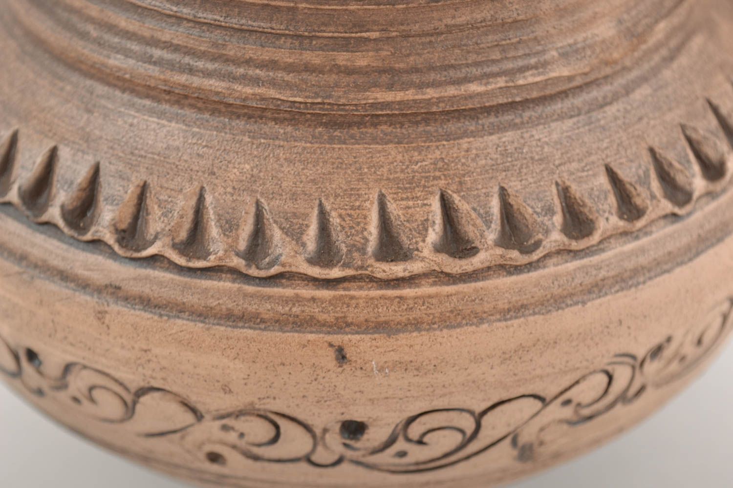 Schöne braune keramische Kanne für Sahne 500 ml künstlerische Handarbeit foto 3