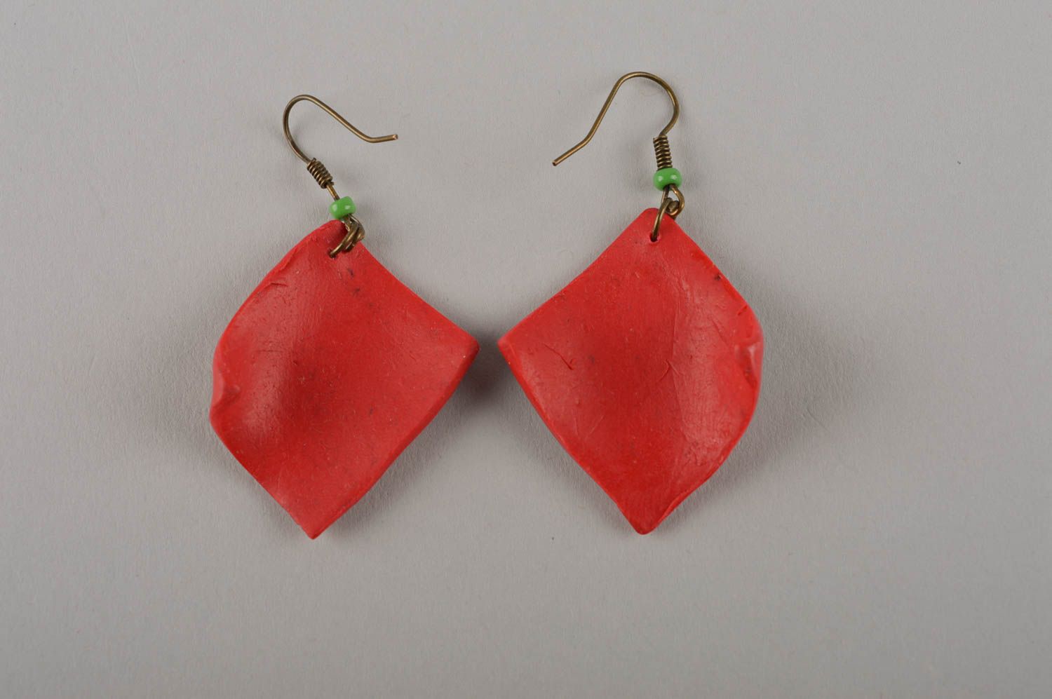 Small ceramic earrings jewelry made of polymer clay handmade stylish earrings photo 3
